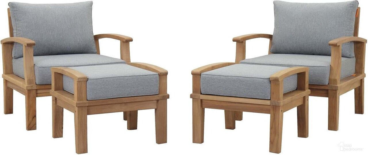 The appearance of Marina 4 Piece Outdoor Patio Teak Set In Natural and Gray designed by Modway in the modern / contemporary interior design. This grey and natural piece of furniture was selected by 1StopBedrooms from Marina Collection to add a touch of cosiness and style into your home. Sku: EEI-1143-CUSHION-GRY;EEI-1143-NAT-WHI;EEI-1152-CUSHION-GRY;EEI-1152-NAT-WHI;EEI-1143-CUSHION-GRY;EEI-1143-NAT-WHI;EEI-1152-CUSHION-GRY;EEI-1152-NAT-WHI. Material: Wood.