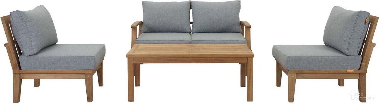 The appearance of Marina 5 Piece Outdoor Patio Teak Set In Natural and Gray designed by Modway in the modern / contemporary interior design. This grey and natural piece of furniture was selected by 1StopBedrooms from Marina Collection to add a touch of cosiness and style into your home. Sku: EEI-1143-CUSHION-GRY;EEI-1148-NAT;EEI-1149-NAT;EEI-1150-NAT;EEI-1154-NAT;EEI-1143-CUSHION-GRY;EEI-1150-NAT;EEI-1143-CUSHION-GRY;EEI-1143-CUSHION-GRY. Material: Wood.