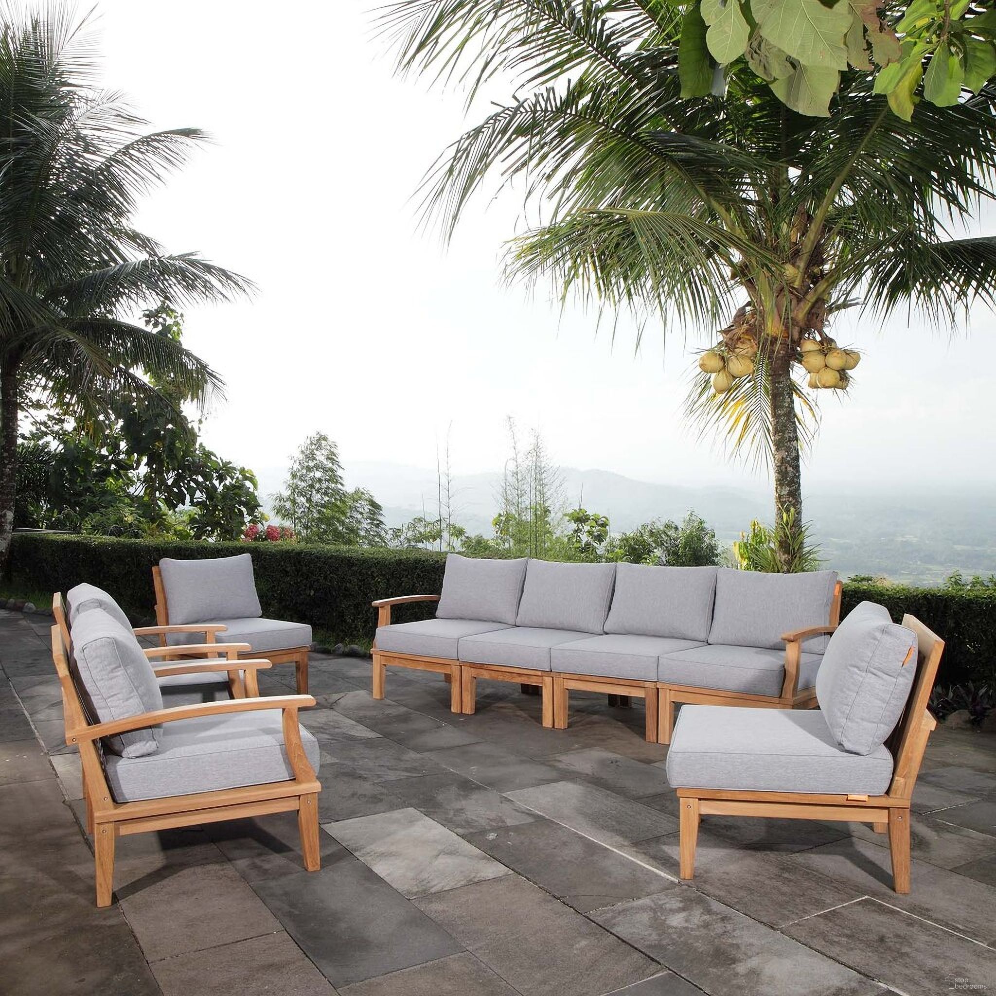 The appearance of Marina 8 Piece Outdoor Patio Teak Set In Natural and Gray designed by Modway in the modern / contemporary interior design. This grey and natural piece of furniture was selected by 1StopBedrooms from Marina Collection to add a touch of cosiness and style into your home. Sku: EEI-1143-CUSHION-GRY;EEI-1143-NAT-WHI;EEI-1148-NAT;EEI-1149-NAT;EEI-1150-NAT;EEI-1143-CUSHION-GRY;EEI-1143-NAT-WHI;EEI-1150-NAT;EEI-1143-CUSHION-GRY;EEI-1150-NAT;EEI-1143-CUSHION-GRY;EEI-1150-NAT;EEI-1143-CUSHION-GRY;EEI-1143-CUSHION-GRY;EEI-1143-CUSHION-. Material: Wood.