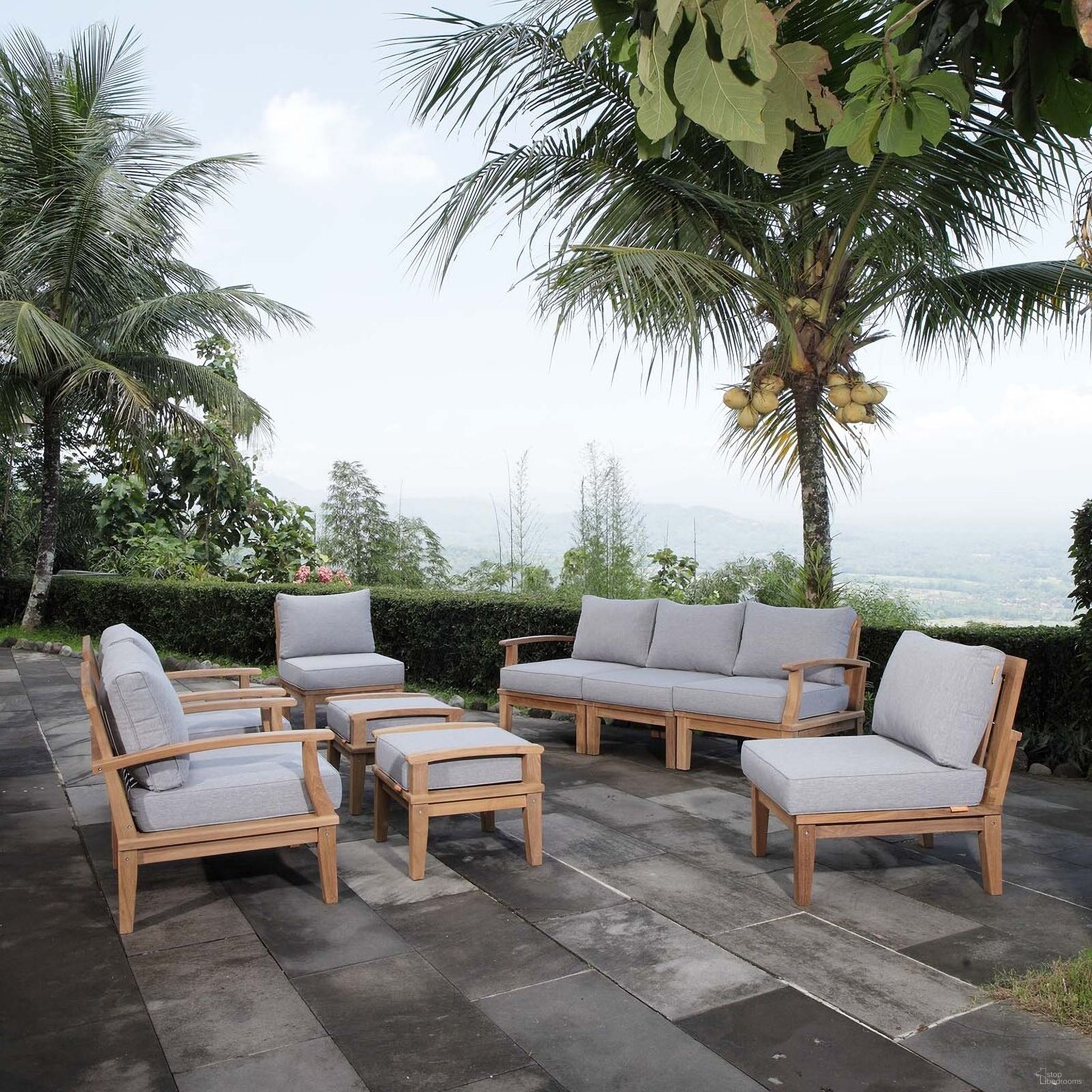 The appearance of Marina 9 Piece Outdoor Patio Teak Set In Natural and Gray designed by Modway in the modern / contemporary interior design. This grey and natural piece of furniture was selected by 1StopBedrooms from Marina Collection to add a touch of cosiness and style into your home. Sku: EEI-1143-CUSHION-GRY;EEI-1143-NAT-WHI;EEI-1148-NAT;EEI-1149-NAT;EEI-1150-NAT;EEI-1152-CUSHION-GRY;EEI-1152-NAT-WHI;EEI-1143-CUSHION-GRY;EEI-1143-NAT-WHI;EEI-1150-NAT;EEI-1152-CUSHION-GRY;EEI-1152-NAT-WHI;EEI-1143-CUSHION-GRY;EEI-1150-NAT;EEI-1143-CUSHION-. Material: Wood.