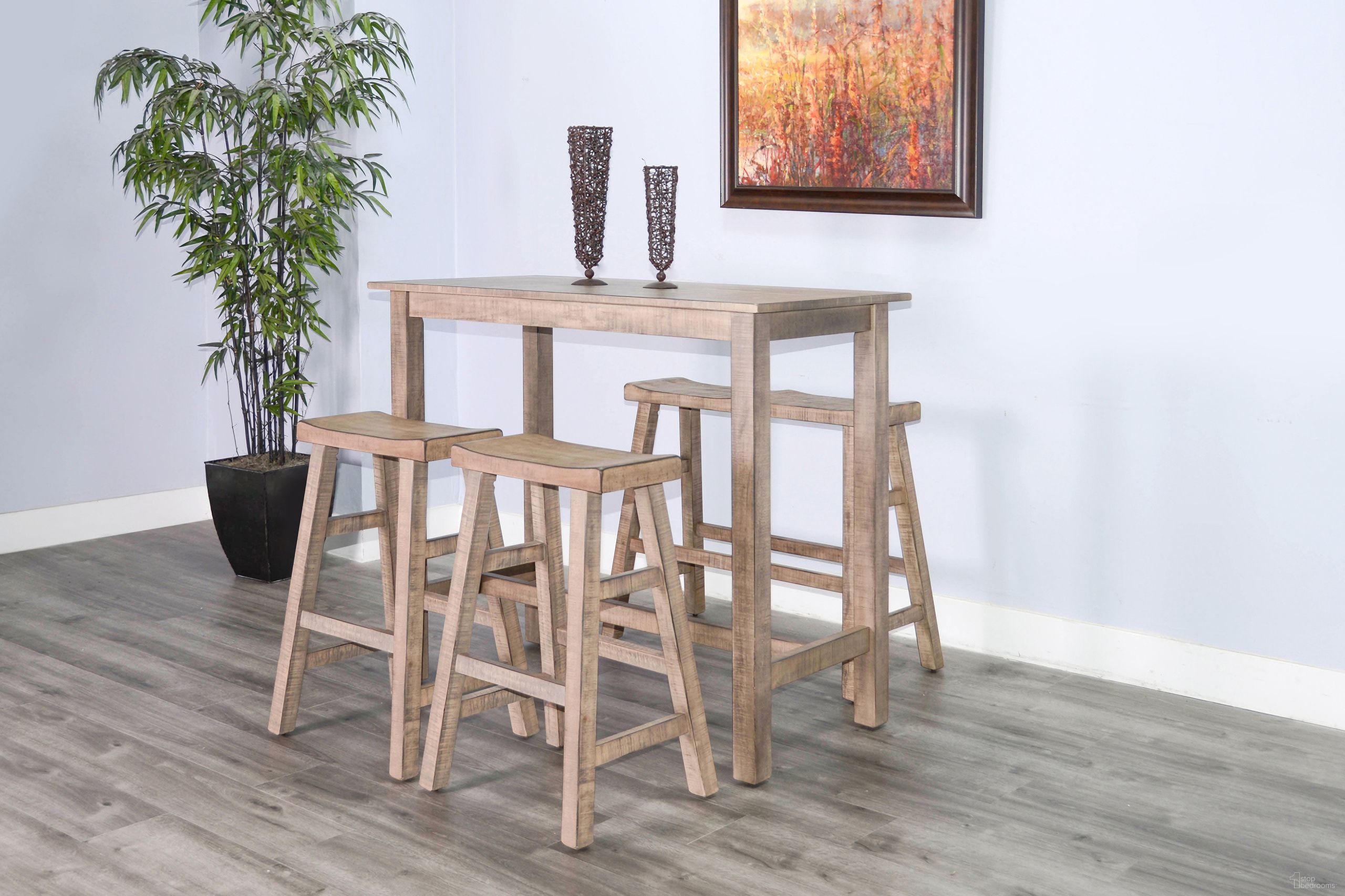 The appearance of Marina Home Bar Set In Beach Pebble designed by Sunny Designs in the modern / contemporary interior design. This beach pebble piece of furniture was selected by 1StopBedrooms from Marina Collection to add a touch of cosiness and style into your home. Sku: 1172BP-42;1768BP-30. Material: Solid Wood.