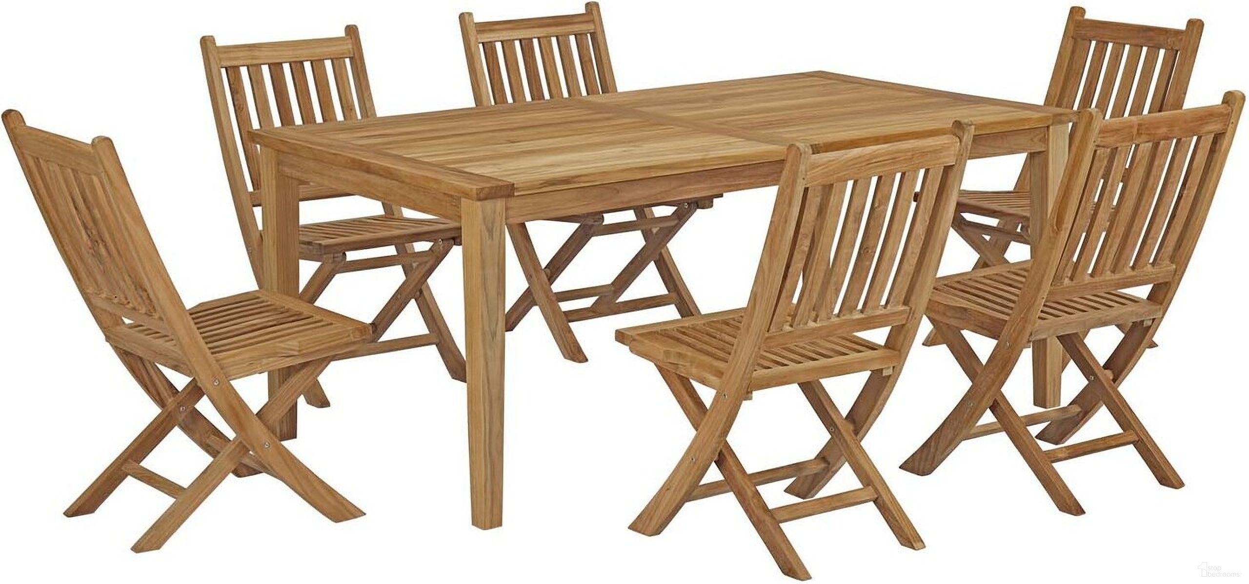 The appearance of Marina 7 Piece Outdoor Patio Teak Dining Set In Natural designed by Modway in the modern / contemporary interior design. This natural piece of furniture was selected by 1StopBedrooms from Marina Collection to add a touch of cosiness and style into your home. Sku: EEI-2702-NAT;EEI-2717-NAT;EEI-2702-NAT;EEI-2702-NAT;EEI-2702-NAT;EEI-2702-NAT;EEI-2702-NAT. Material: Wood.