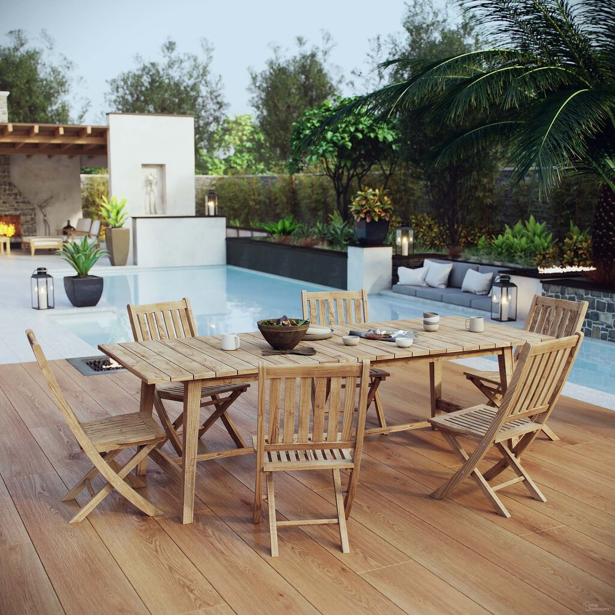 The appearance of Marina 7-Piece Outdoor Patio Teak Dining Set In Natural designed by Modway in the modern / contemporary interior design. This natural piece of furniture was selected by 1StopBedrooms from Marina Collection to add a touch of cosiness and style into your home. Sku: EEI-2702-NAT;EEI-2702-NAT;EEI-2702-NAT;EEI-2702-NAT;EEI-2702-NAT;EEI-2702-NAT;EEI-2713-NAT. Material: Wood.