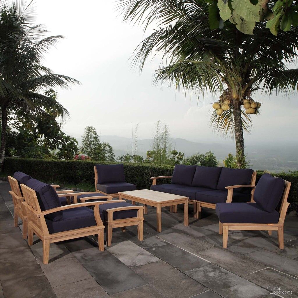 The appearance of Marina 10 Piece Outdoor Patio Teak Set In Natural and Navy designed by Modway in the modern / contemporary interior design. This navy and natural piece of furniture was selected by 1StopBedrooms from Marina Collection to add a touch of cosiness and style into your home. Sku: EEI-1143-CUSHION-NAV;EEI-1143-NAT-WHI;EEI-1148-NAT;EEI-1149-NAT;EEI-1150-NAT;EEI-1152-CUSHION-NAV;EEI-1152-NAT-WHI;EEI-1154-NAT;EEI-1143-CUSHION-NAV;EEI-1143-NAT-WHI;EEI-1150-NAT;EEI-1152-CUSHION-NAV;EEI-1152-NAT-WHI;EEI-1143-CUSHION-NAV;EEI-1150-NAT;EEI-. Material: Wood.