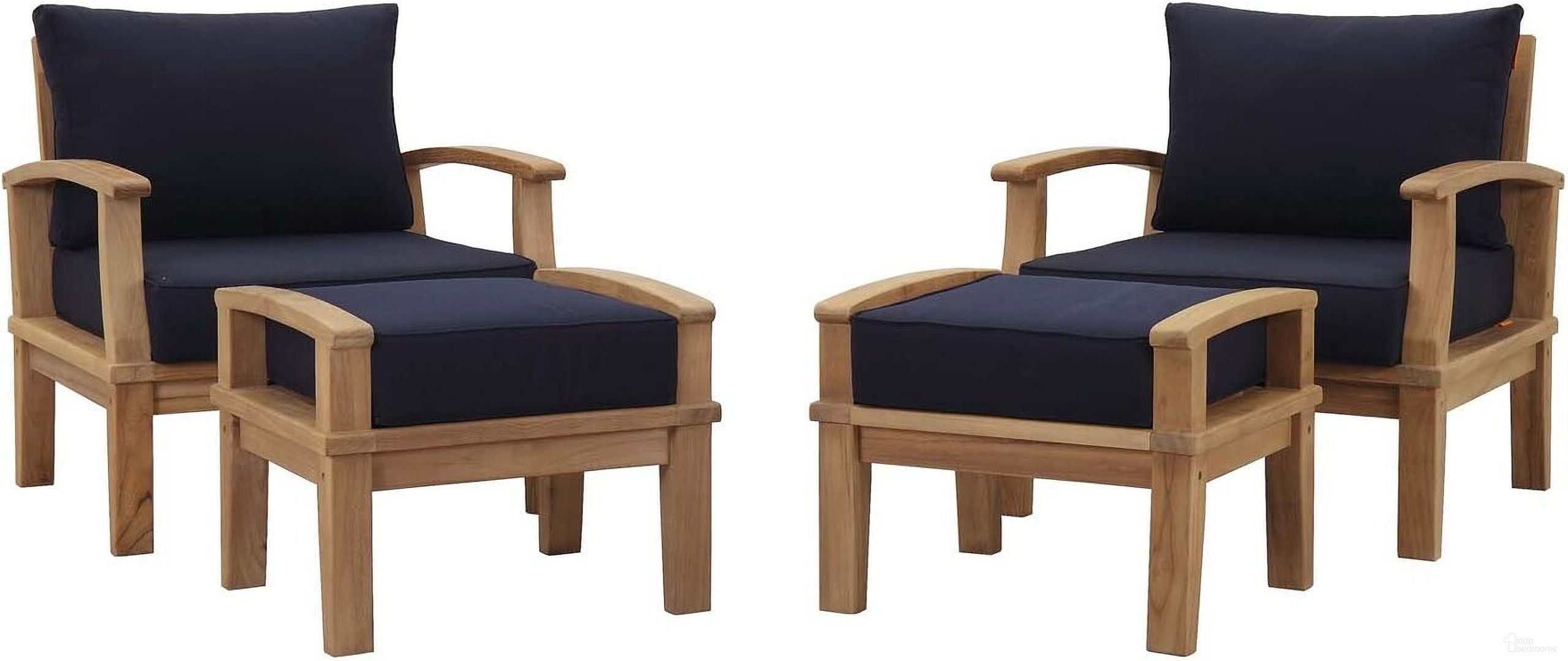 The appearance of Marina 4 Piece Outdoor Patio Teak Set In Natural and Navy designed by Modway in the modern / contemporary interior design. This navy and natural piece of furniture  was selected by 1StopBedrooms from Marina Collection to add a touch of cosiness and style into your home. Sku: EEI-1143-CUSHION-NAV;EEI-1143-NAT-WHI;EEI-1152-CUSHION-NAV;EEI-1152-NAT-WHI;EEI-1143-CUSHION-NAV;EEI-1143-NAT-WHI;EEI-1152-CUSHION-NAV;EEI-1152-NAT-WHI. Material: Wood.