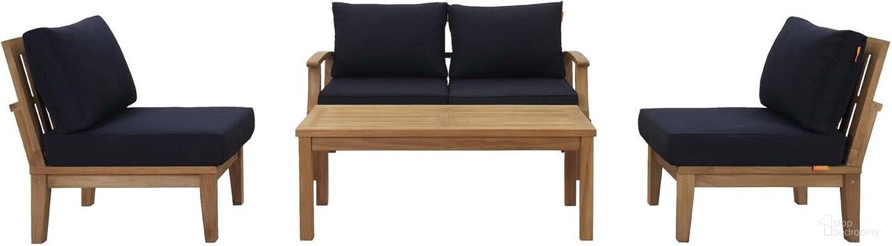 The appearance of Marina 5 Piece Outdoor Patio Teak Set In Natural and Navy designed by Modway in the modern / contemporary interior design. This navy and natural piece of furniture was selected by 1StopBedrooms from Marina Collection to add a touch of cosiness and style into your home. Sku: EEI-1143-CUSHION-NAV;EEI-1148-NAT;EEI-1149-NAT;EEI-1150-NAT;EEI-1154-NAT;EEI-1143-CUSHION-NAV;EEI-1150-NAT;EEI-1143-CUSHION-NAV;EEI-1143-CUSHION-NAV. Material: Wood.