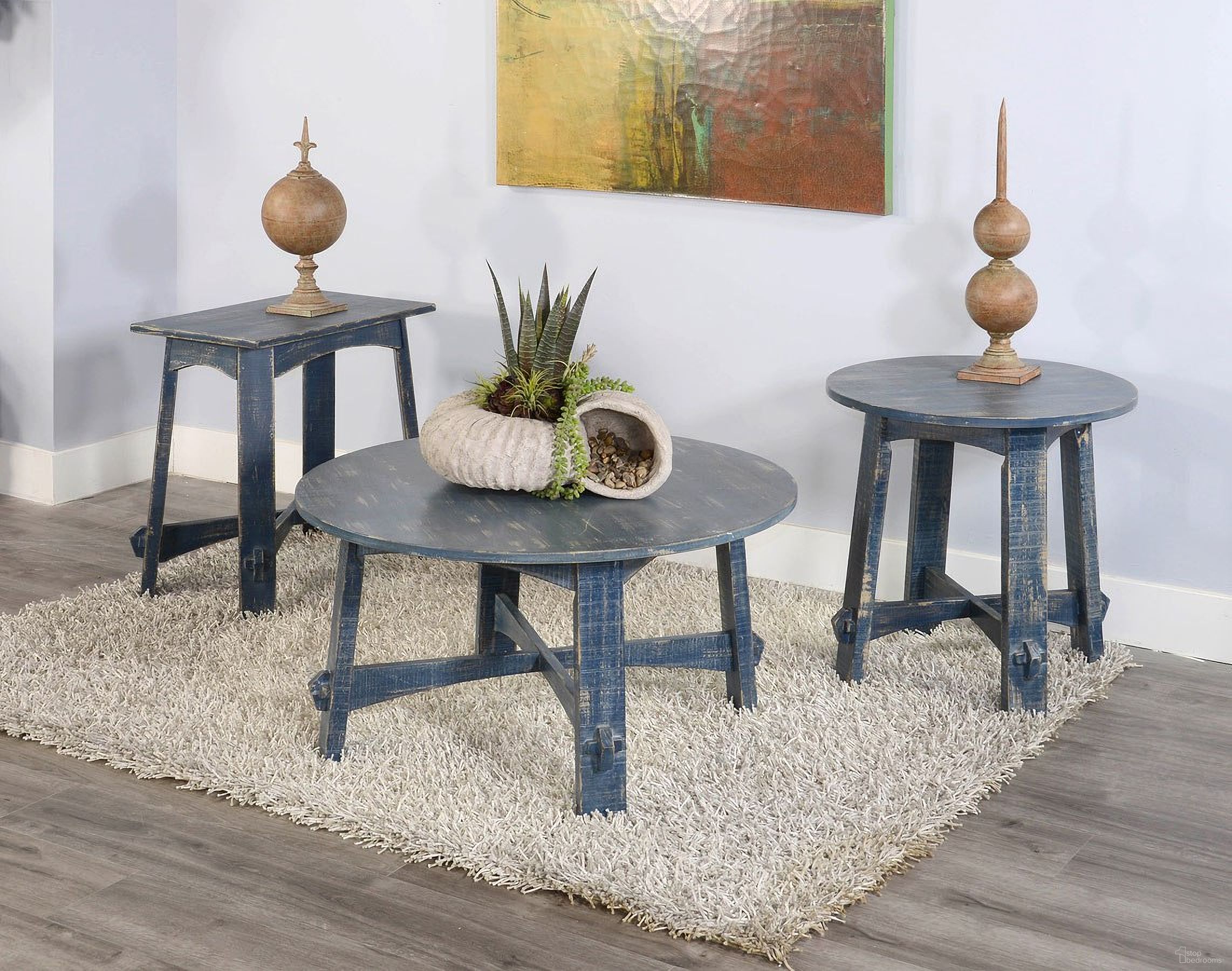 The appearance of Marina Occasional Table Set In Blue designed by Sunny Designs in the coastal interior design. This blue piece of furniture was selected by 1StopBedrooms from Marina Collection to add a touch of cosiness and style into your home. Sku: 3172OB-C;3172OB-E. Material: Wood.