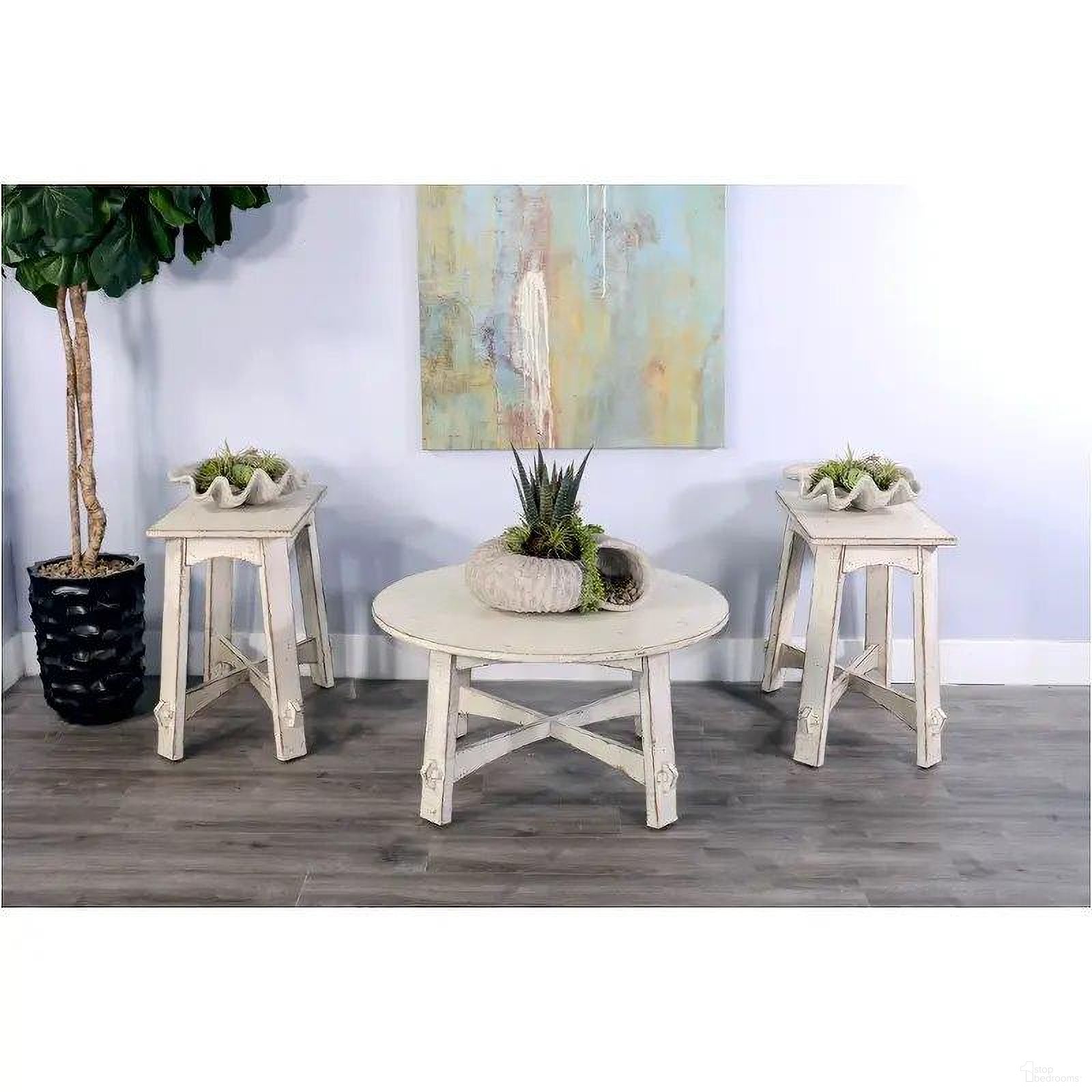 The appearance of Marina Occasional Table Set In White Sand designed by Sunny Designs in the coastal interior design. This white sand piece of furniture was selected by 1StopBedrooms from Marina Collection to add a touch of cosiness and style into your home. Sku: 3172WS-C;3172WS-E. Material: Wood.