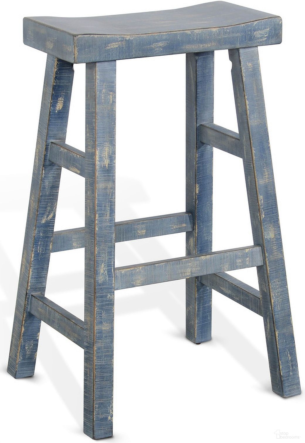 The appearance of Marina Saddle Seat Barstool with Wood Seat Set of 2 In Ocean Blue designed by Sunny Designs in the modern / contemporary interior design. This ocean blue piece of furniture  was selected by 1StopBedrooms from Marina Collection to add a touch of cosiness and style into your home. Sku: 1768OB-30. Material: Solid Wood.