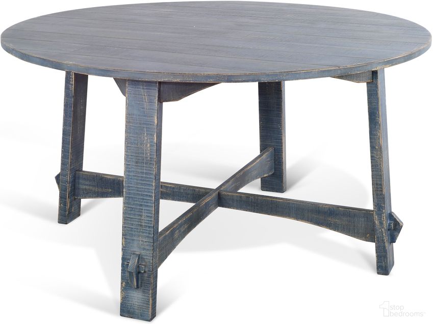 The appearance of Marina Ocean Blue 54 Inch Dining Table designed by Sunny Designs in the modern / contemporary interior design. This ocean blue piece of furniture was selected by 1StopBedrooms from Marina Collection to add a touch of cosiness and style into your home. Sku: 1171OB. Table Base Style: Trestle. Table Top Shape: Round. Size: 54". Material: Solid Wood.