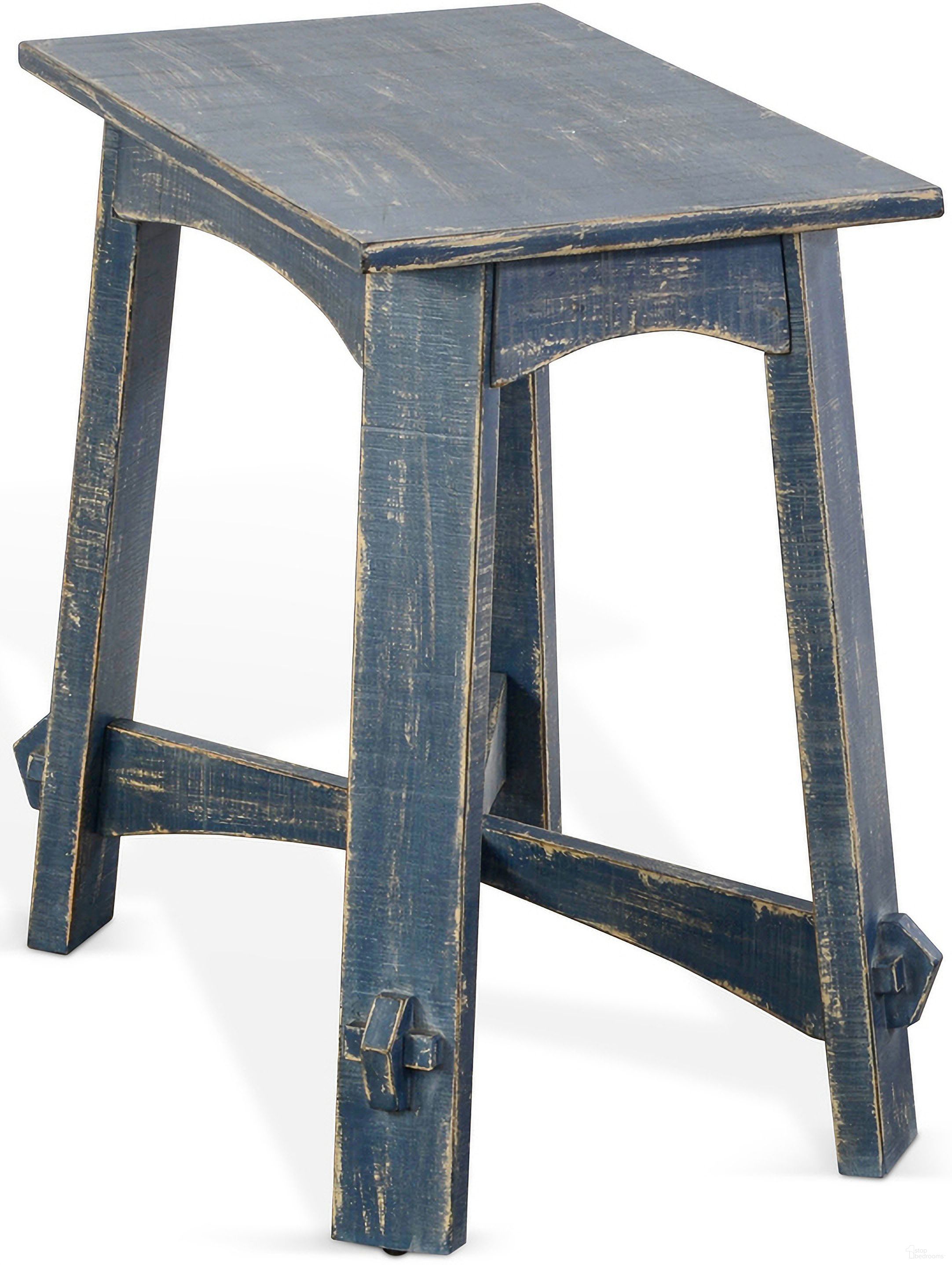 The appearance of Marina Ocean Blue Chair Side Table designed by Sunny Designs in the coastal interior design. This ocean blue piece of furniture was selected by 1StopBedrooms from Marina Collection to add a touch of cosiness and style into your home. Sku: 3172OB-CS. Material: Solid Wood.