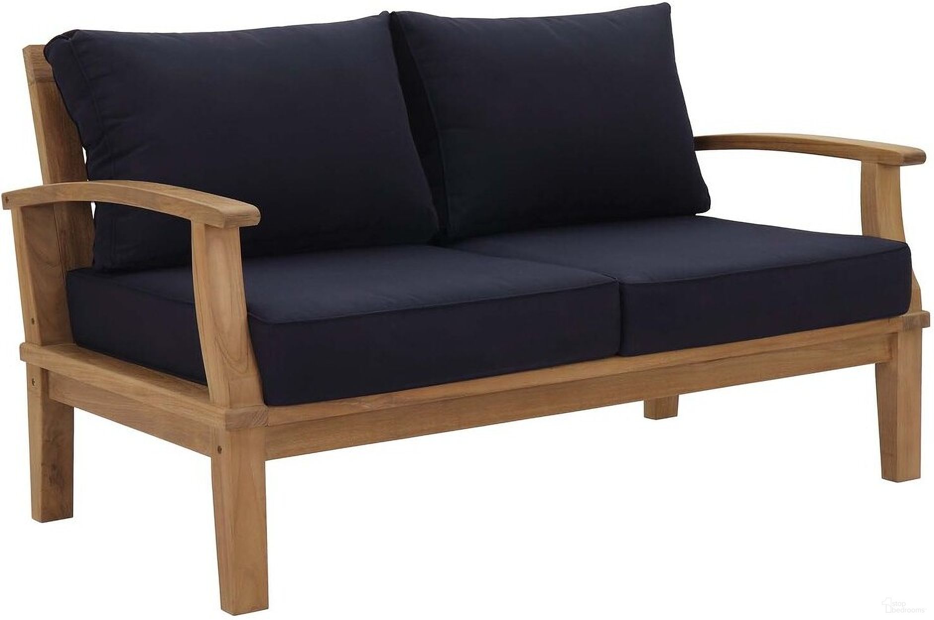 The appearance of Marina Outdoor Patio Teak Loveseat In Navy and Natural designed by Modway in the modern / contemporary interior design. This navy and natural piece of furniture was selected by 1StopBedrooms from Marina Collection to add a touch of cosiness and style into your home. Sku: EEI-1143-CUSHION-NAV;EEI-1144-NAT-WHI;EEI-1143-CUSHION-NAV. Material: Wood.