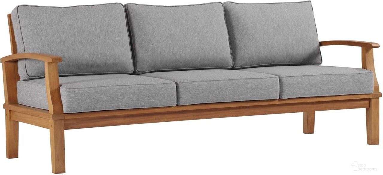 The appearance of Marina Outdoor Patio Teak Sofa In Natural and Gray designed by Modway in the modern / contemporary interior design. This grey and natural piece of furniture  was selected by 1StopBedrooms from Marina Collection to add a touch of cosiness and style into your home. Sku: EEI-1143-CUSHION-GRY;EEI-4176-NAT;EEI-1143-CUSHION-GRY;EEI-1143-CUSHION-GRY. Material: Fabric.