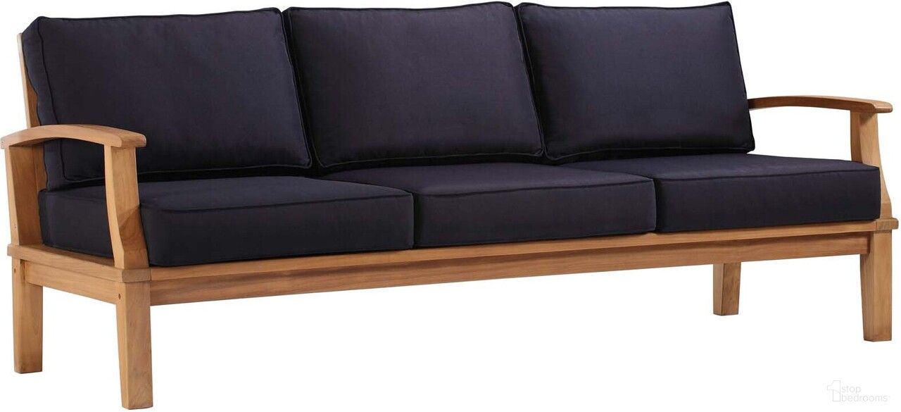 The appearance of Marina Outdoor Patio Teak Sofa In Natural and Navy designed by Modway in the modern / contemporary interior design. This navy and natural piece of furniture  was selected by 1StopBedrooms from Marina Collection to add a touch of cosiness and style into your home. Sku: EEI-1143-CUSHION-NAV;EEI-4176-NAT;EEI-1143-CUSHION-NAV;EEI-1143-CUSHION-NAV. Material: Fabric.