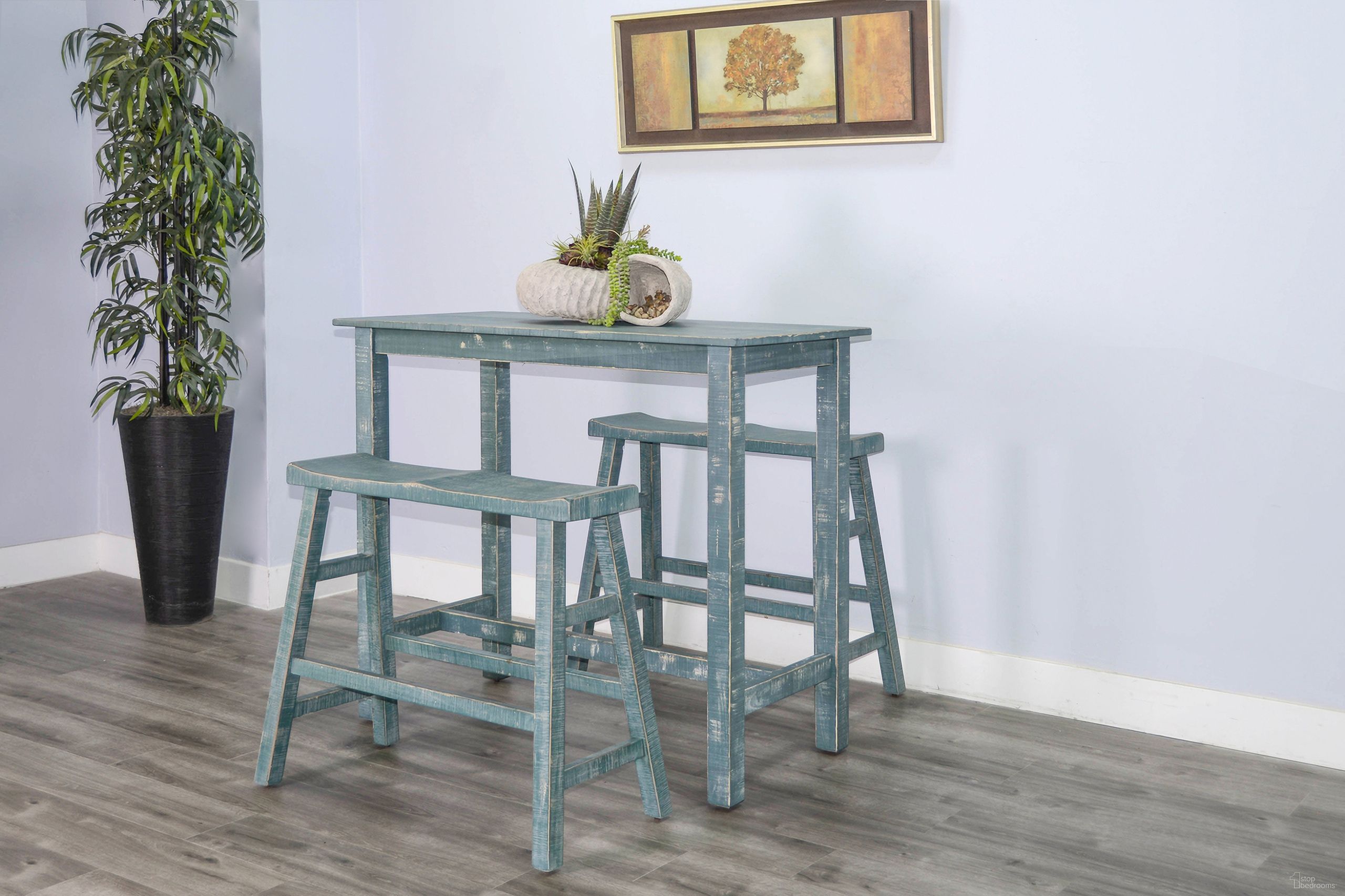 The appearance of Marina Pub Set In Green designed by Sunny Designs in the coastal interior design. This green piece of furniture  was selected by 1StopBedrooms from Marina Collection to add a touch of cosiness and style into your home. Sku: 1172SG-42;1768SG-30;1768SG-30. Material: Wood.