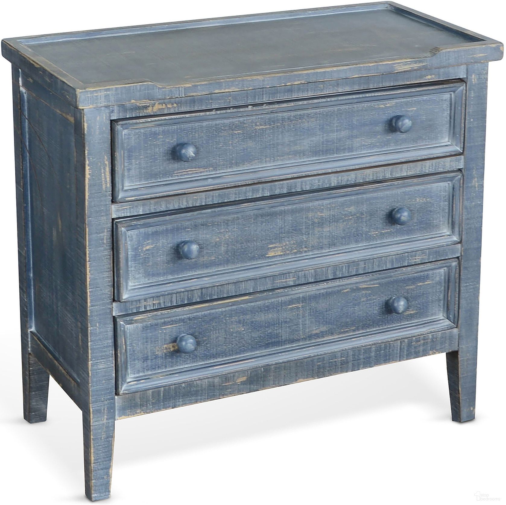 Marina Side Chest Table In Ocean Blue
