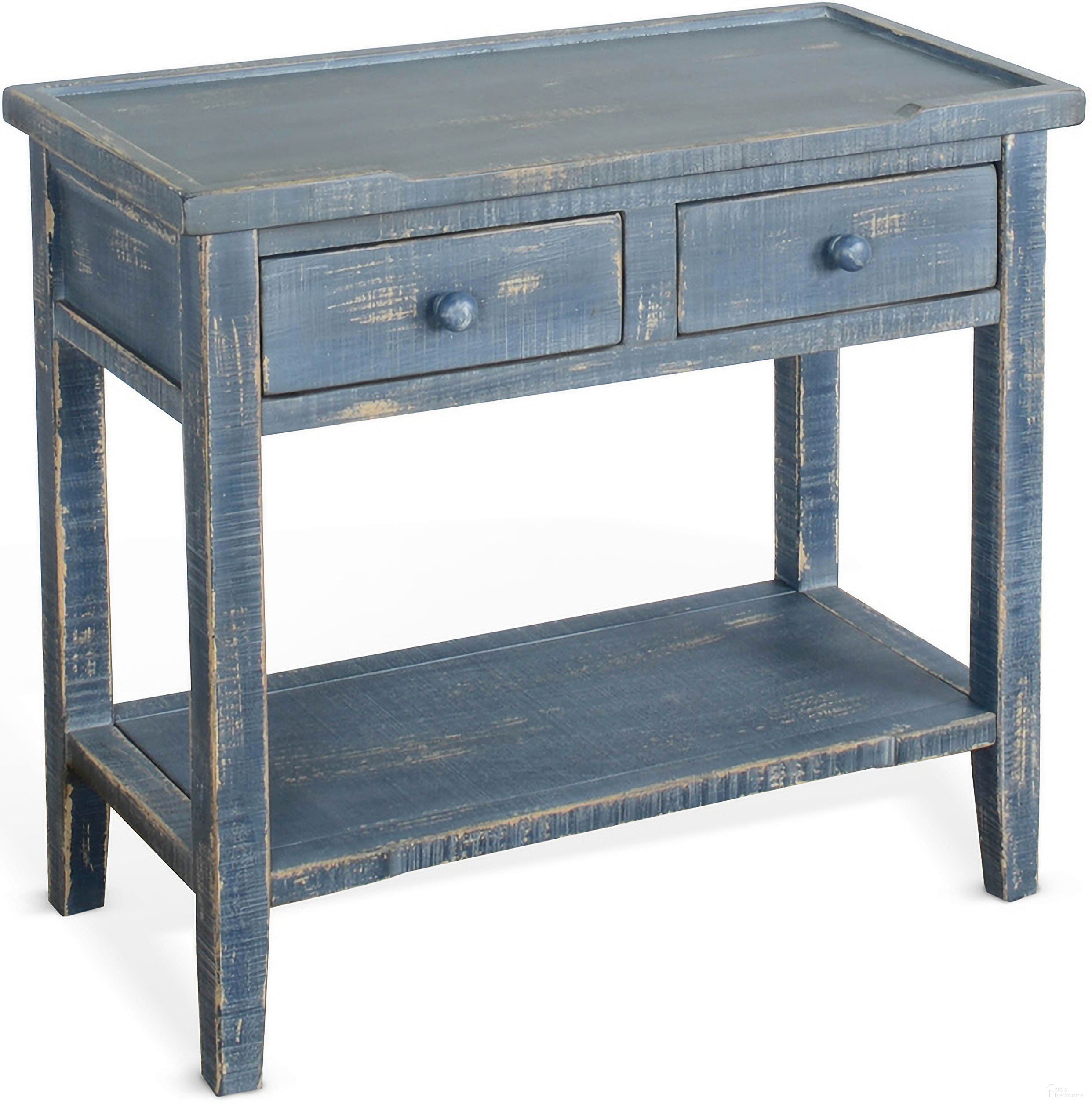 The appearance of Marina Side Table In Ocean Blue designed by Sunny Designs in the modern / contemporary interior design. This ocean blue piece of furniture was selected by 1StopBedrooms from Marina Collection to add a touch of cosiness and style into your home. Sku: 2091OB. Material: Solid Wood.