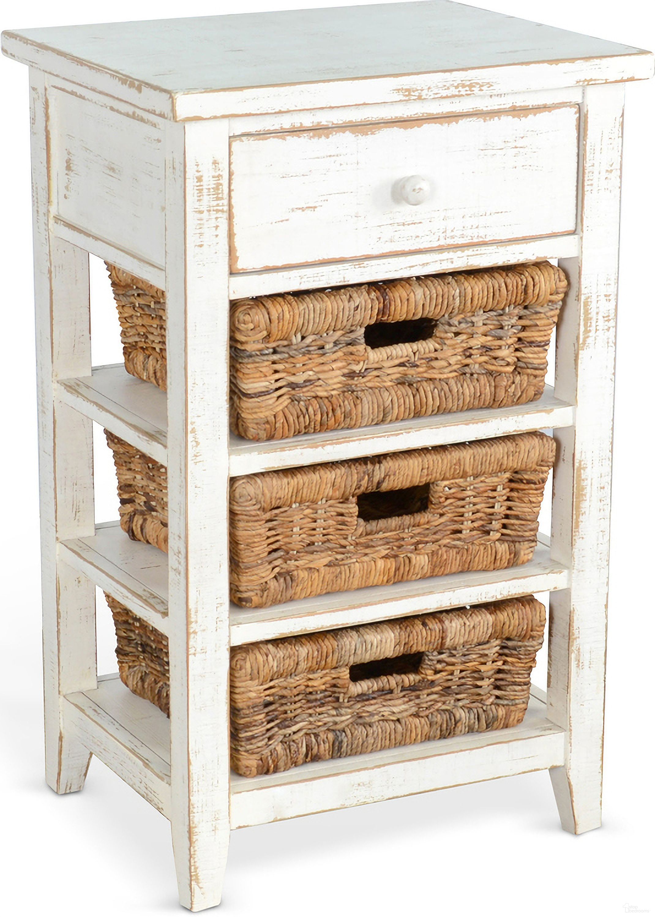 Marina Storage Table In White Sand