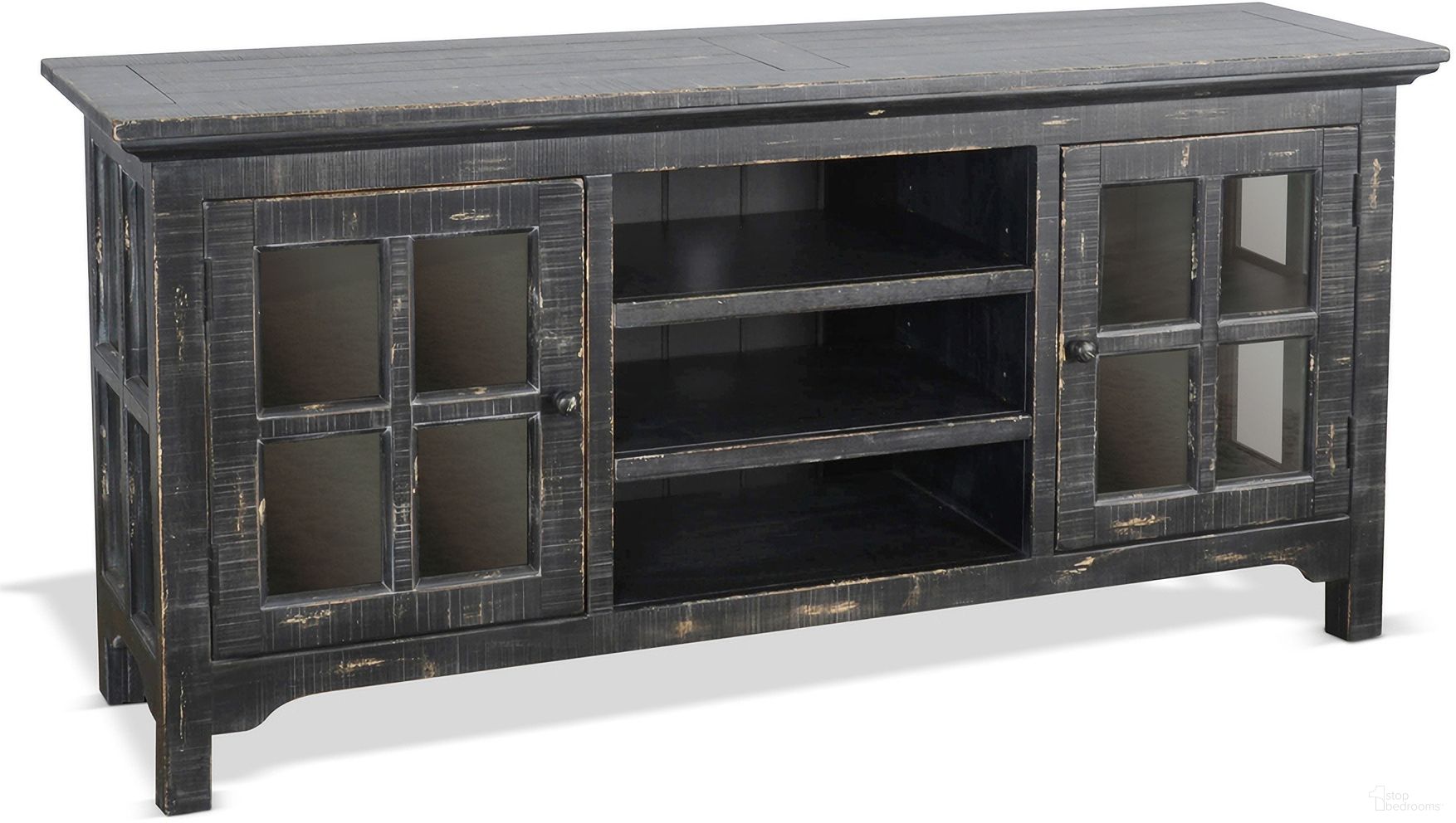 Marina TV Console In Sand Black