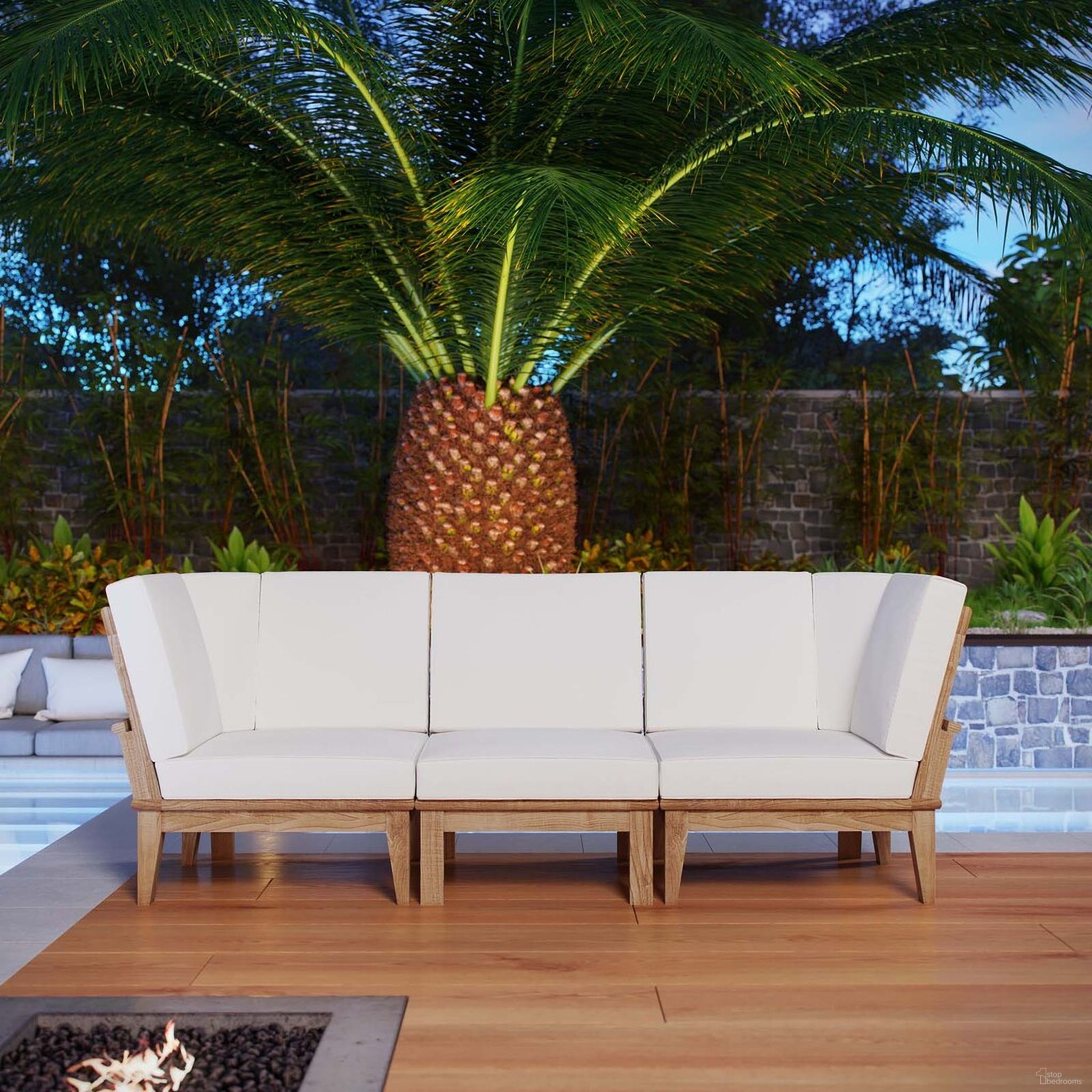 The appearance of Marina 3 Piece Outdoor Patio Teak Set In Natural and White designed by Modway in the modern / contemporary interior design. This natural and white piece of furniture was selected by 1StopBedrooms from Marina Collection to add a touch of cosiness and style into your home. Sku: EEI-1143-CUSHION-R;EEI-1146-CUSHION-R;EEI-1146-NAT;EEI-1150-NAT;EEI-1146-CUSHION-R;EEI-1146-NAT. Material: Wood.
