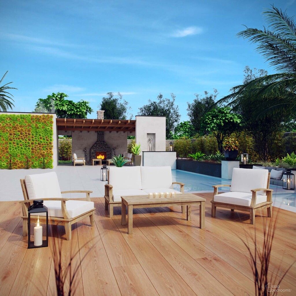 The appearance of Marina 4-Piece Outdoor Patio Teak Set In Natural White designed by Modway in the modern / contemporary interior design. This natural white piece of furniture was selected by 1StopBedrooms from Marina Collection to add a touch of cosiness and style into your home. Sku: EEI-1143-CUSHION-R;EEI-1143-NAT-WHI;EEI-1144-NAT-WHI;EEI-1154-NAT;EEI-1143-CUSHION-R;EEI-1143-NAT-WHI;EEI-1143-CUSHION-R;EEI-1143-CUSHION-R. Material: Wood.