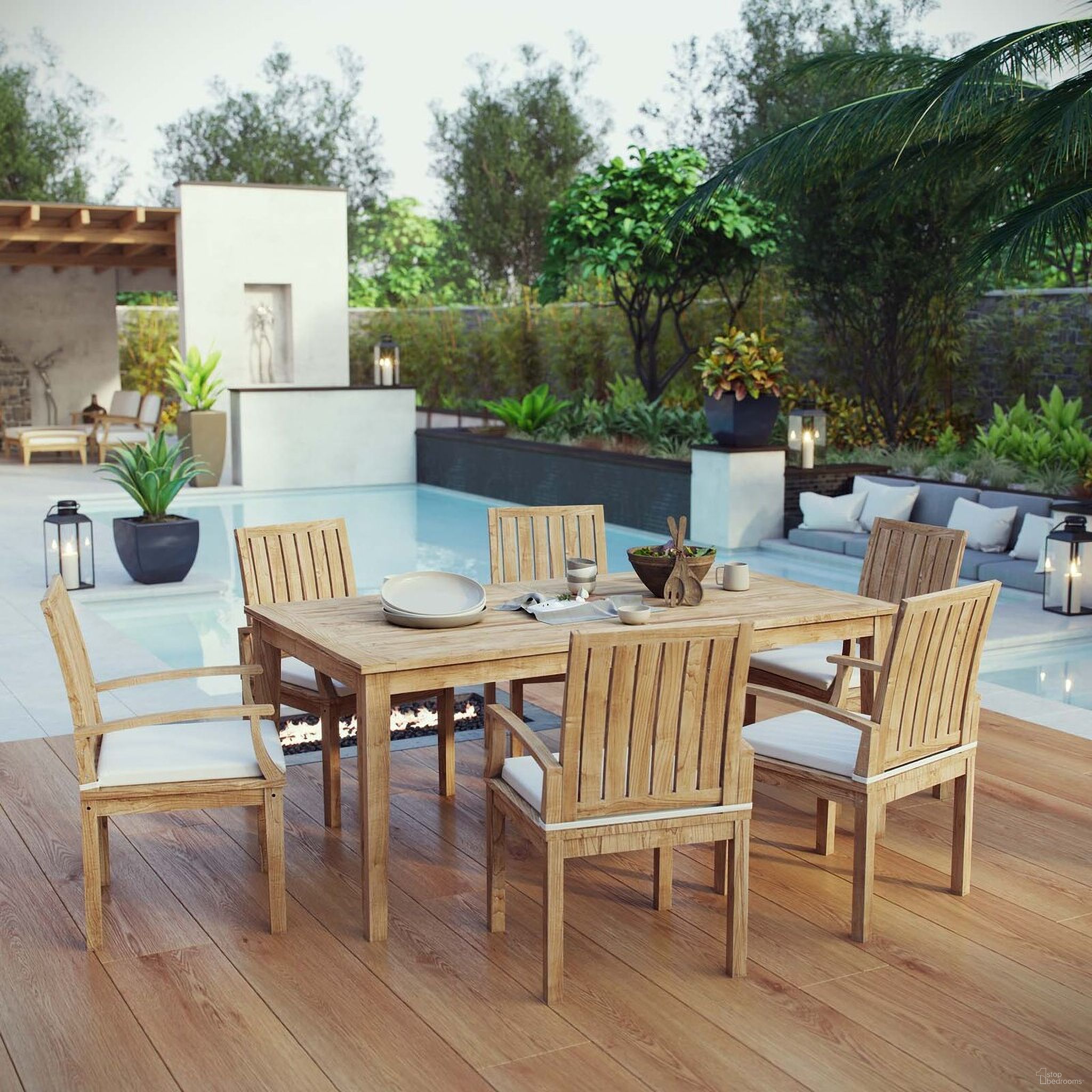 The appearance of Marina 7 Piece Outdoor Patio Teak Dining Set In Natural and White designed by Modway in the modern / contemporary interior design. This natural and white piece of furniture was selected by 1StopBedrooms from Marina Collection to add a touch of cosiness and style into your home. Sku: EEI-2701-NAT-WHI;EEI-2717-NAT;EEI-2701-NAT-WHI;EEI-2701-NAT-WHI;EEI-2701-NAT-WHI;EEI-2701-NAT-WHI;EEI-2701-NAT-WHI. Material: Wood.