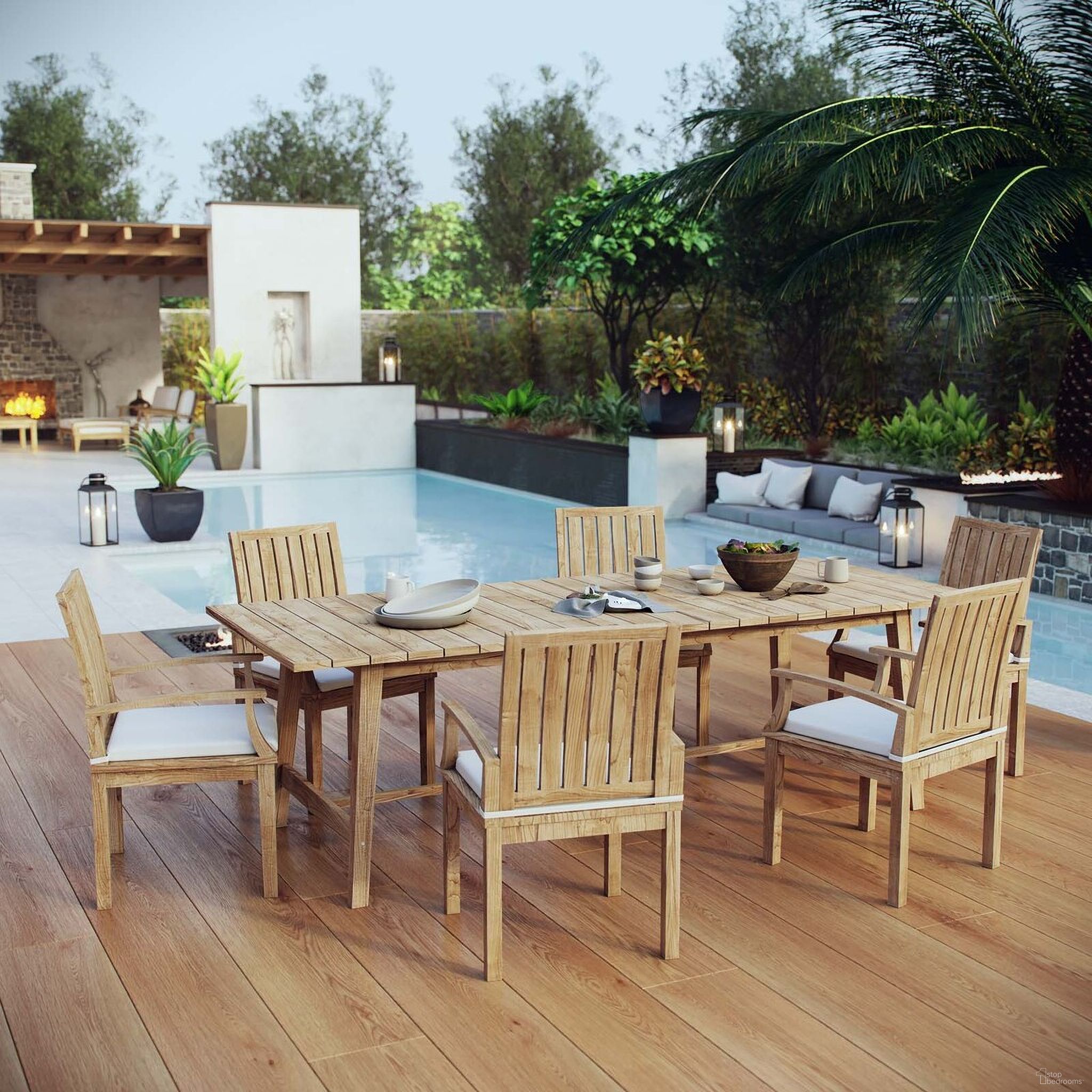 The appearance of Marina 7 Piece Outdoor Patio Teak Dining Set In Natural and White designed by Modway in the modern / contemporary interior design. This natural and white piece of furniture was selected by 1StopBedrooms from Marina Collection to add a touch of cosiness and style into your home. Sku: EEI-2701-NAT-WHI;EEI-2713-NAT;EEI-2701-NAT-WHI;EEI-2701-NAT-WHI;EEI-2701-NAT-WHI;EEI-2701-NAT-WHI;EEI-2701-NAT-WHI. Material: Wood.