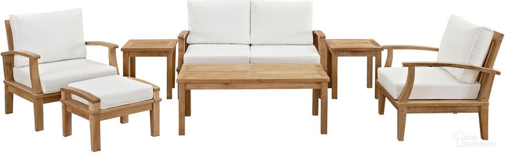 The appearance of Marina 7-Piece Outdoor Patio Teak Set In Natural White designed by Modway in the modern / contemporary interior design. This natural white piece of furniture was selected by 1StopBedrooms from Marina Collection to add a touch of cosiness and style into your home. Sku: EEI-1143-CUSHION-R;EEI-1143-NAT-WHI;EEI-1144-NAT-WHI;EEI-1152-CUSHION-R;EEI-1152-NAT-WHI;EEI-1154-NAT;EEI-1155-NAT;EEI-1143-CUSHION-R;EEI-1143-NAT-WHI;EEI-1155-NAT;EEI-1143-CUSHION-R;EEI-1143-CUSHION-R. Material: Wood.