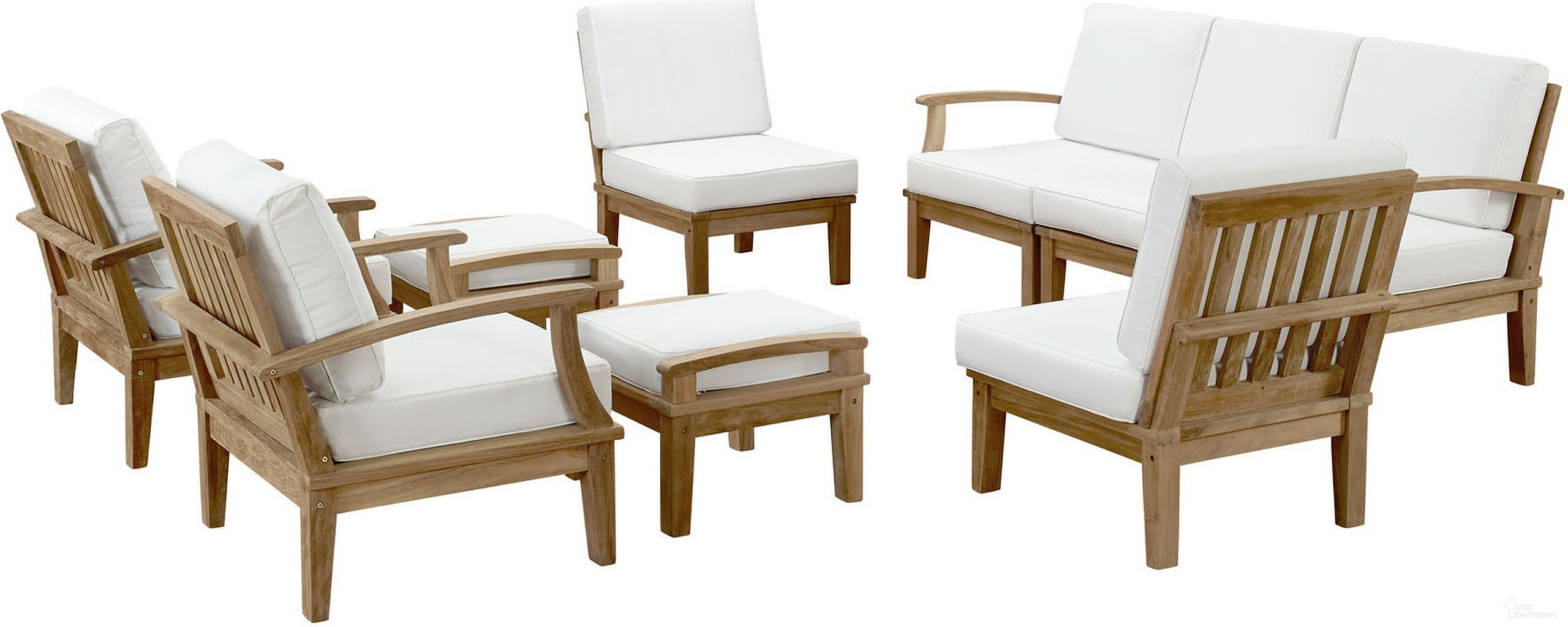 The appearance of Marina 9 Piece Outdoor Patio Teak Set In Natural and White designed by Modway in the modern / contemporary interior design. This natural and white piece of furniture was selected by 1StopBedrooms from Marina Collection to add a touch of cosiness and style into your home. Sku: EEI-1143-CUSHION-R;EEI-1143-NAT-WHI;EEI-1148-NAT;EEI-1149-NAT;EEI-1150-NAT;EEI-1152-CUSHION-R;EEI-1152-NAT-WHI;EEI-1143-CUSHION-R;EEI-1143-NAT-WHI;EEI-1150-NAT;EEI-1152-CUSHION-R;EEI-1152-NAT-WHI;EEI-1143-CUSHION-R;EEI-1150-NAT;EEI-1143-CUSHION-R;EEI-1143. Material: Wood.