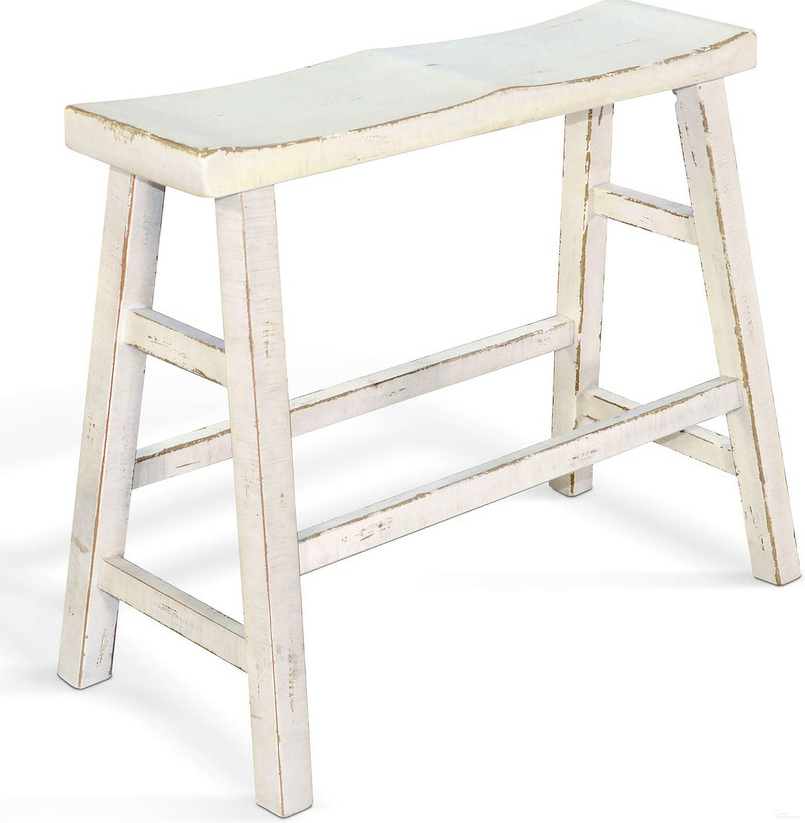 Marina White Sand 30 Inch Bench With Wood Seat