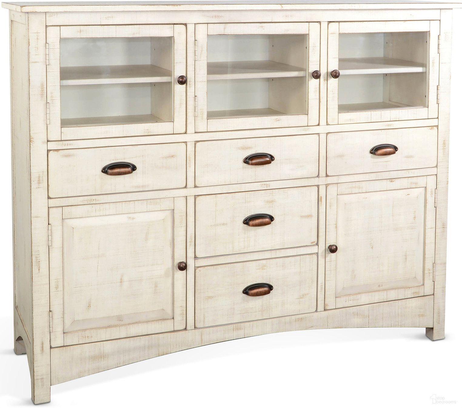 The appearance of Marina White Sand Server designed by Sunny Designs in the modern / contemporary interior design. This white sand piece of furniture was selected by 1StopBedrooms from Marina Collection to add a touch of cosiness and style into your home. Sku: 1978WS. Material: Solid Wood.