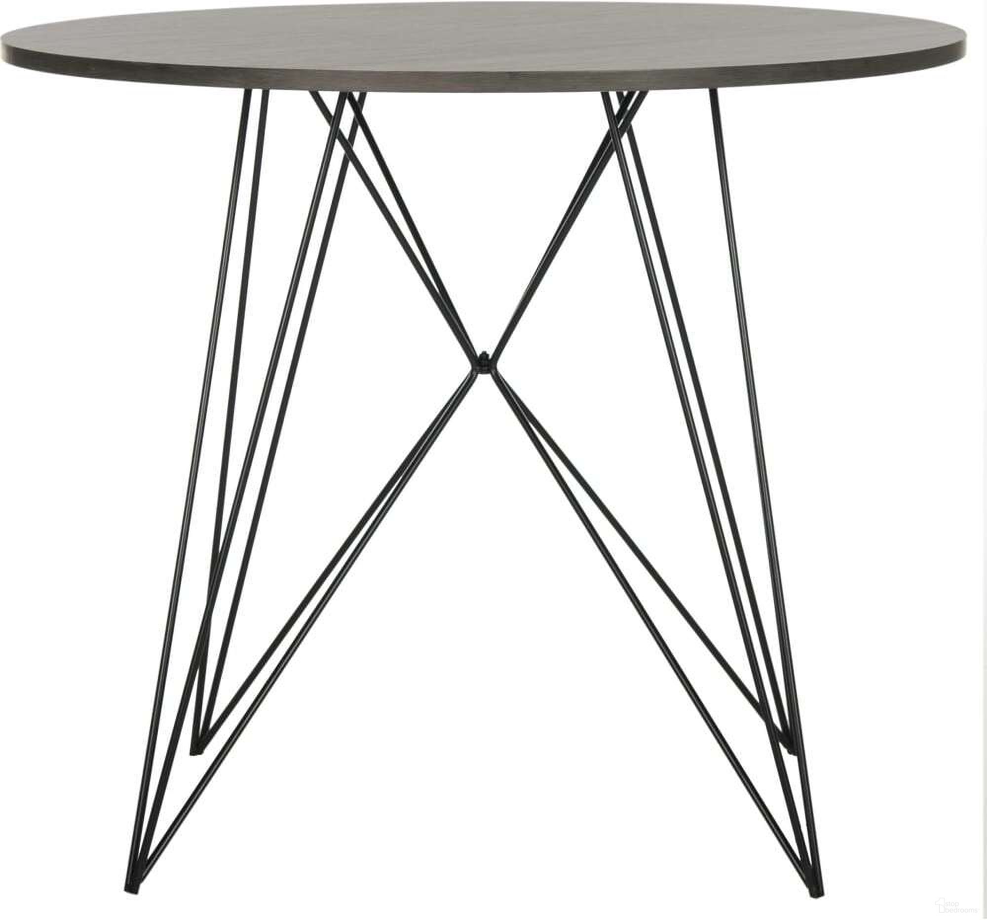 The appearance of Marino Dark Grey and Black Round Dining Table designed by Safavieh in the modern / contemporary interior design. This dark grey piece of furniture was selected by 1StopBedrooms from Safavieh FOX Collection to add a touch of cosiness and style into your home. Sku: FOX4260A. Table Base Style: Pedestal. Table Top Shape: Round. Material: Iron. Size: 35".