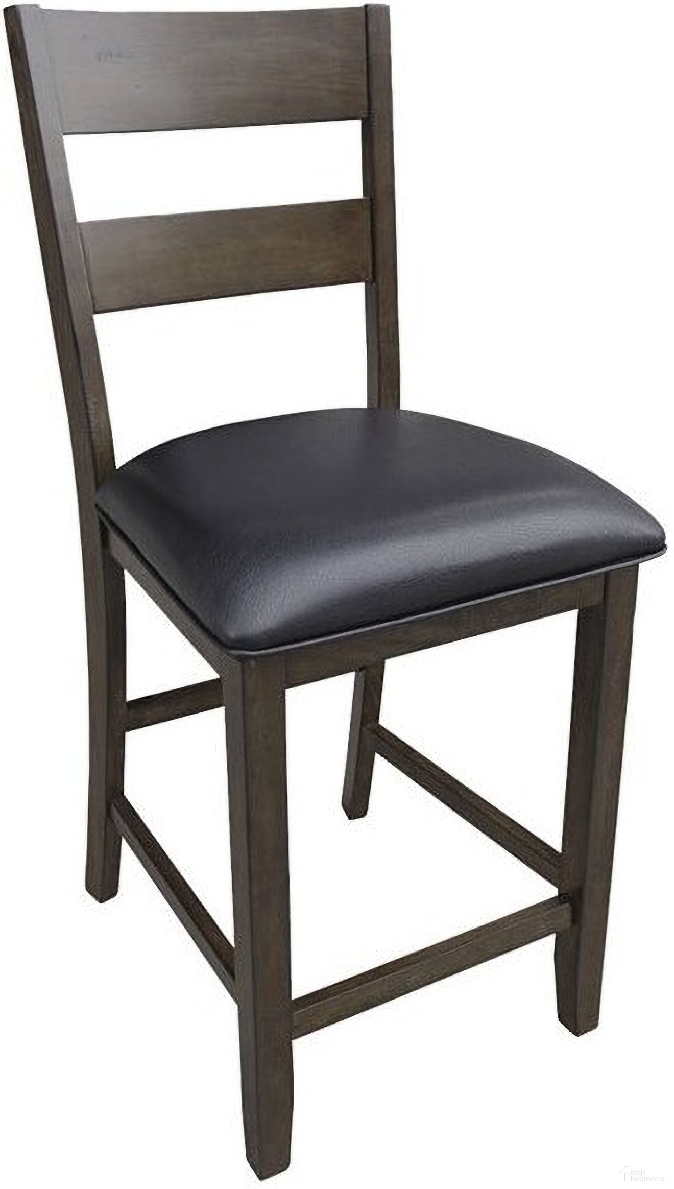 The appearance of Mariposa Ladderback Counter Chair Set of 2 with Upholstered Seat Warm Grey Finish designed by A-America in the transitional interior design. This warm grey piece of furniture  was selected by 1StopBedrooms from Mariposa Collection to add a touch of cosiness and style into your home. Sku: MRPWG3552. Material: Rubberwood.