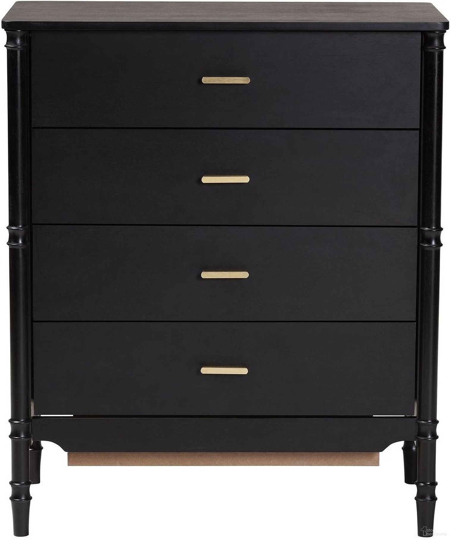 The appearance of Marisela Chest In Black designed by Baxton Studio in the transitional interior design. This black piece of furniture  was selected by 1StopBedrooms from Marisela Collection to add a touch of cosiness and style into your home. Sku: MG9014-Black 9990-4DW-Chest. Material: Solid Rubberwood.