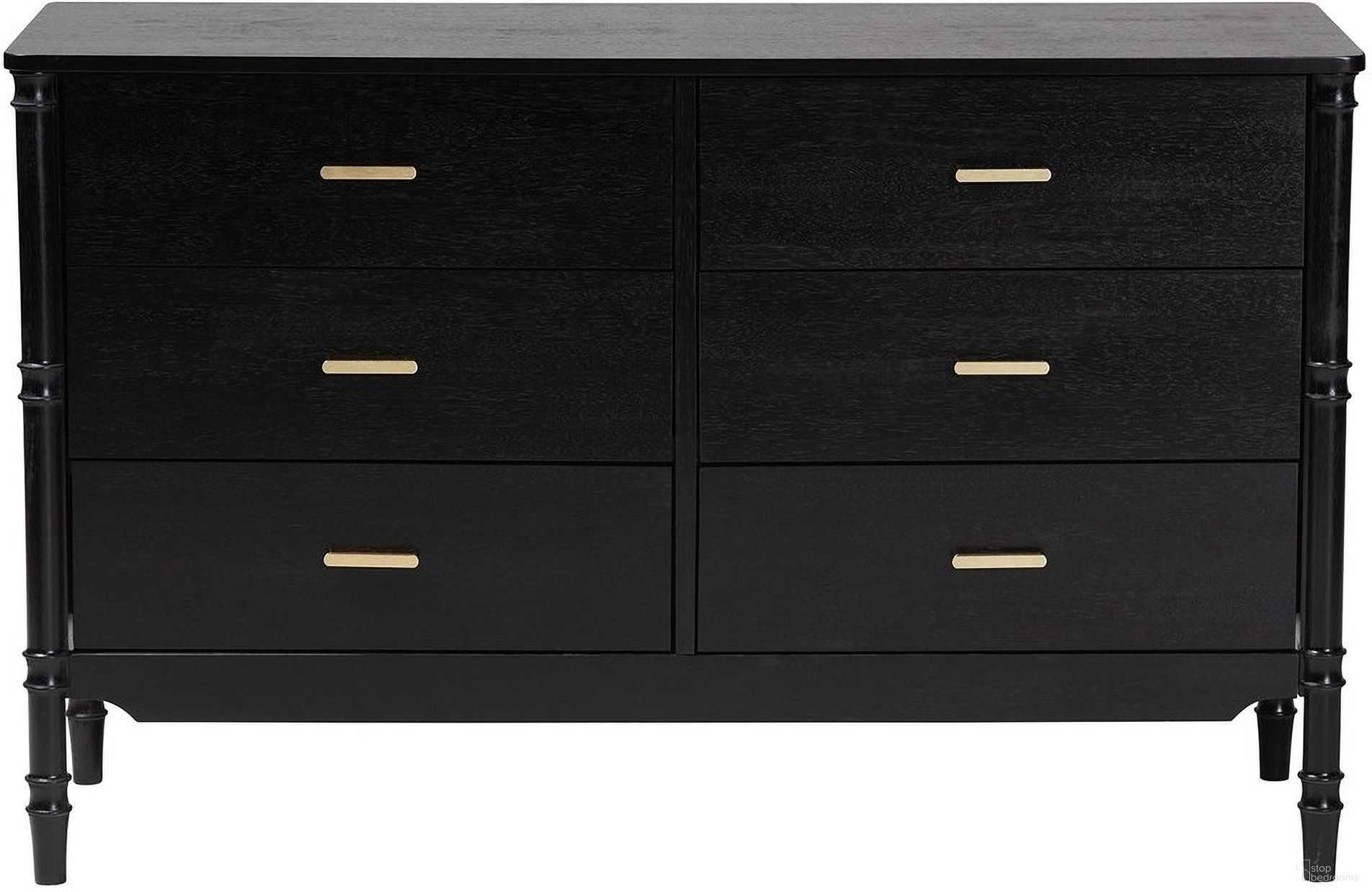 The appearance of Marisela Dresser In Black designed by Baxton Studio in the transitional interior design. This black piece of furniture  was selected by 1StopBedrooms from Marisela Collection to add a touch of cosiness and style into your home. Sku: MG9014-Black 9990-6DW-Dresser. Material: Solid Rubberwood.