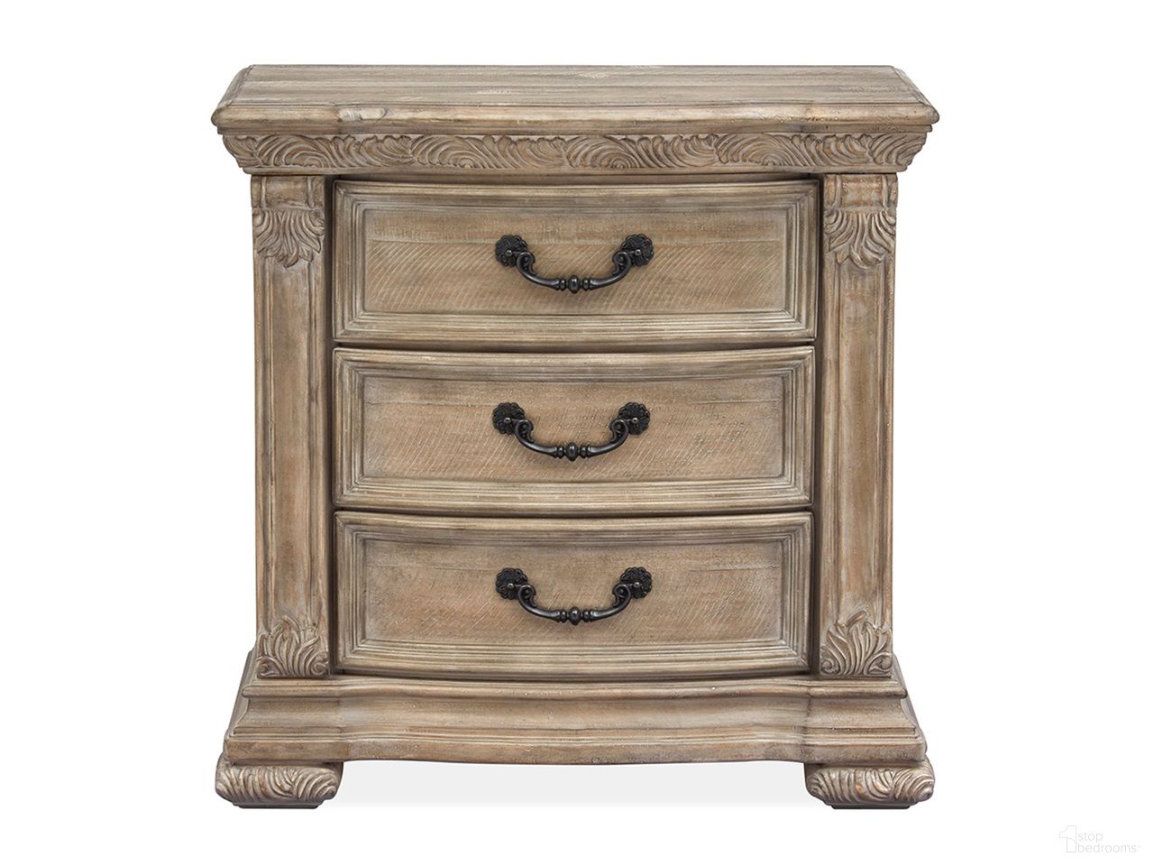 The appearance of Marisol Drawer Nightstand In Fawn designed by Magnussen in the traditional interior design. This fawn piece of furniture  was selected by 1StopBedrooms from Marisol Collection to add a touch of cosiness and style into your home. Sku: B5132-01. Material: Solid Pine.