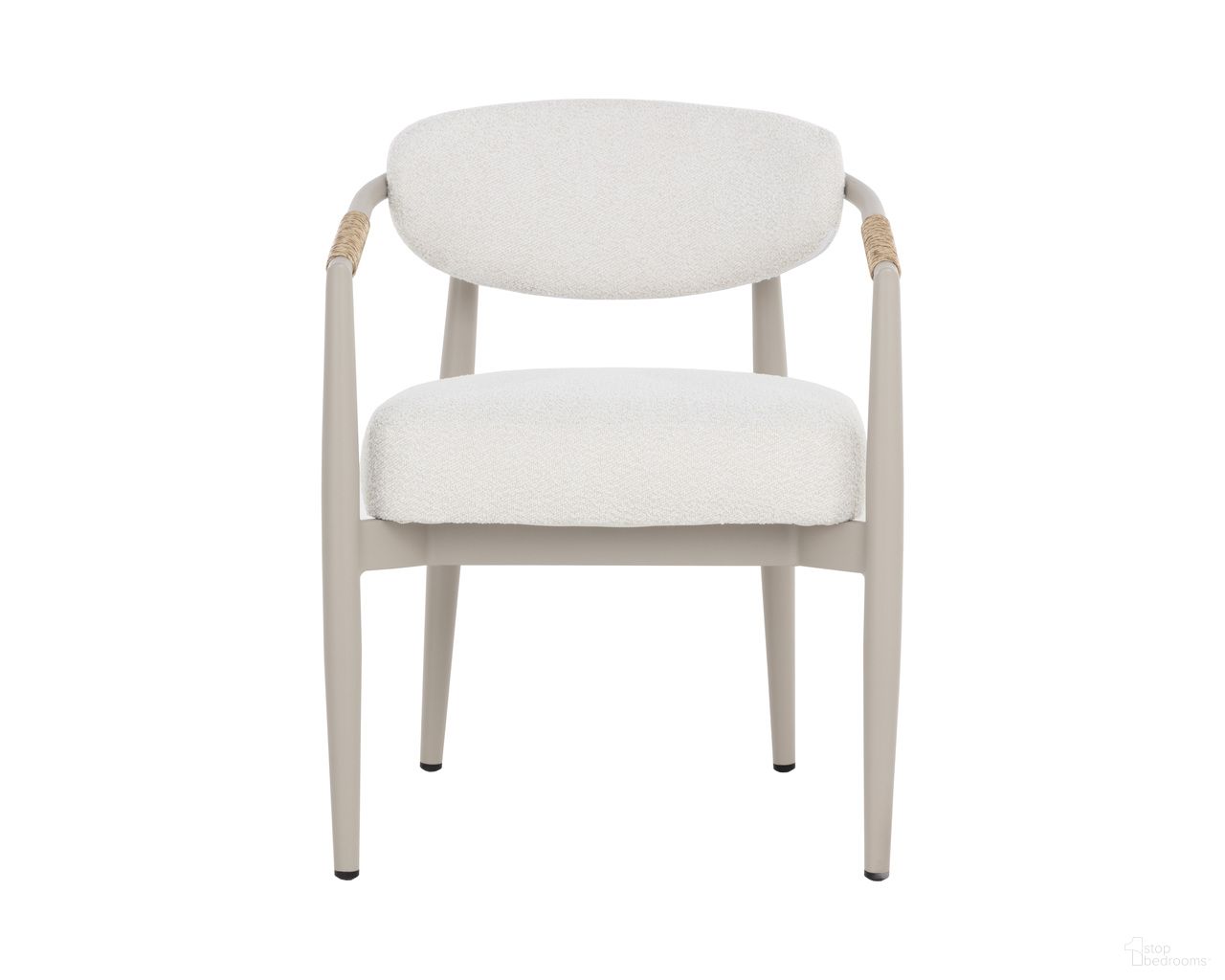 Marita Dining Armchair In Greige and Louis Cream