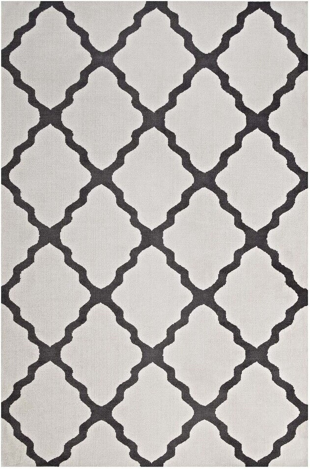 Marja Moroccan Trellis 8X10 Area Rug In Ivory and Charcoal