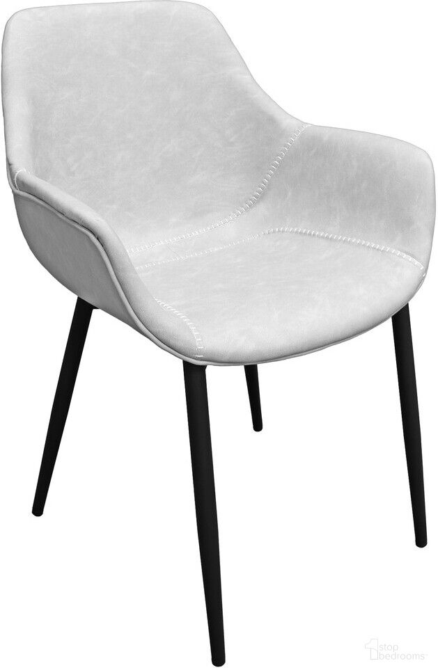 The appearance of Markley Leather Dining Arm Chair with Metal Legs In Light Grey designed by LeisureMod in the modern / contemporary interior design. This light grey piece of furniture was selected by 1StopBedrooms from Markley Collection to add a touch of cosiness and style into your home. Sku: EC26LGR. Material: Metal. Chair Type: Arm Chair.