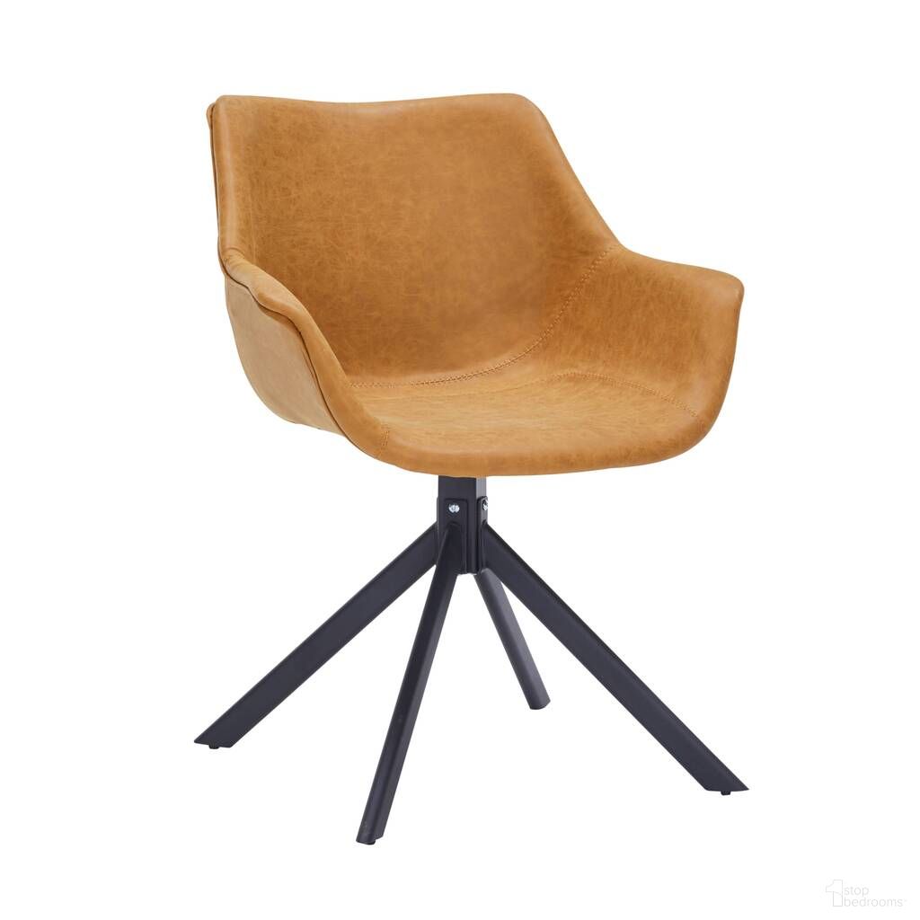 The appearance of Markley Modern Leather Dining Swival Arm Chair In Light Brown designed by LeisureMod in the modern / contemporary interior design. This light brown piece of furniture  was selected by 1StopBedrooms from Markley Collection to add a touch of cosiness and style into your home. Sku: ESCBL-26-BR. Material: Leather. Chair Type: Arm Chair.