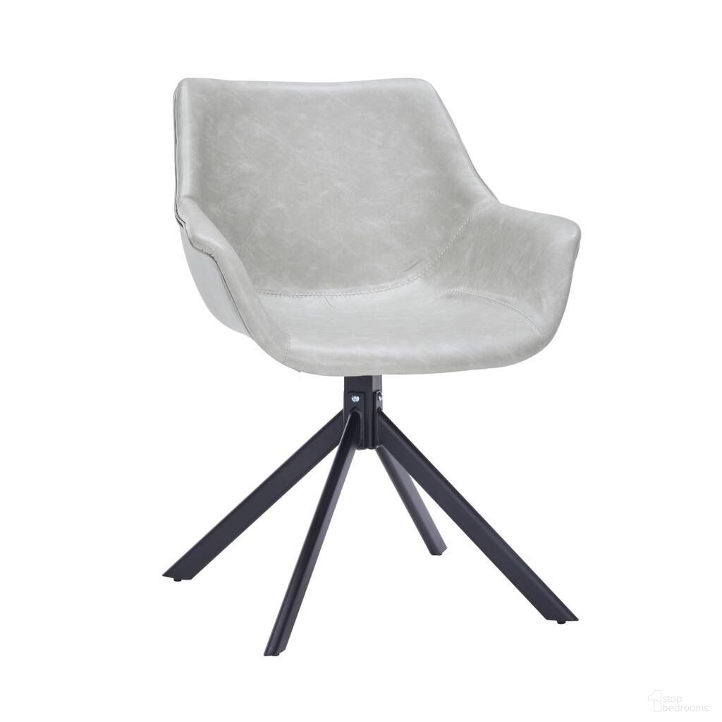 The appearance of Markley Modern Leather Dining Swivel Arm Chair In Light Grey designed by LeisureMod in the modern / contemporary interior design. This light grey piece of furniture  was selected by 1StopBedrooms from Markley Collection to add a touch of cosiness and style into your home. Sku: ESCBL-26-LGR. Material: Leather. Chair Type: Arm Chair.