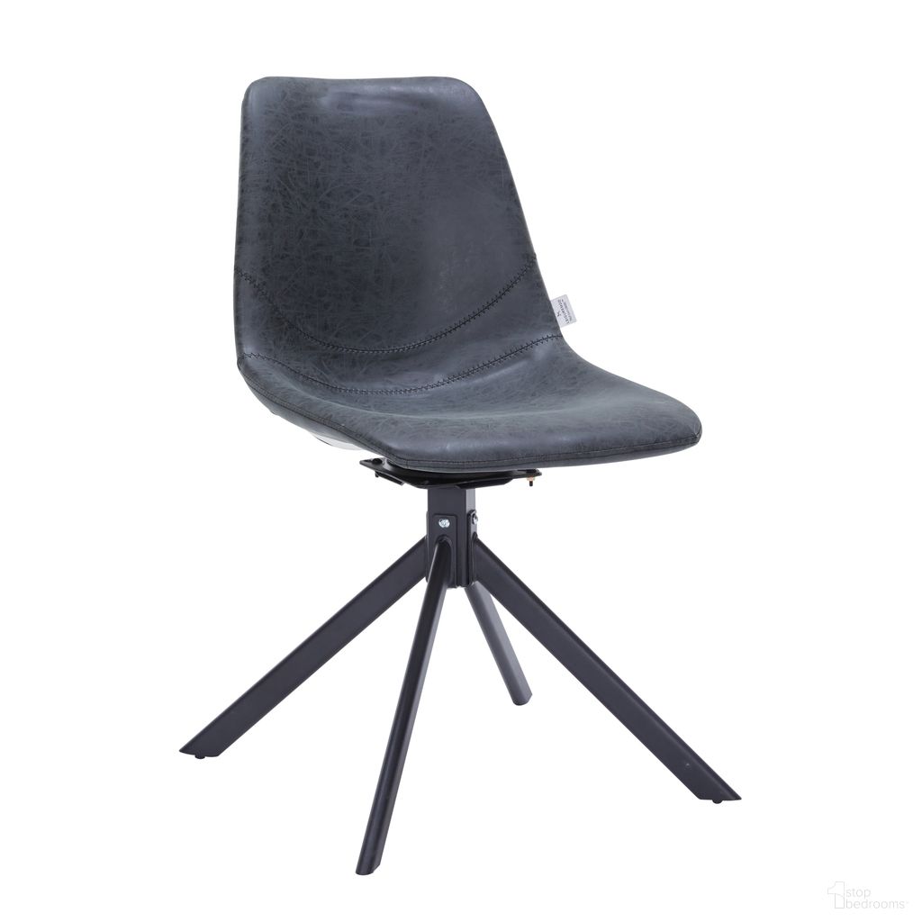 The appearance of Markley Modern Leather Swivel Dining Chair with Metal Legs In Black designed by LeisureMod in the modern / contemporary interior design. This black piece of furniture  was selected by 1StopBedrooms from Markley Collection to add a touch of cosiness and style into your home. Sku: MSCBL-18-BL. Material: Leather. Chair Type: Side Chair.