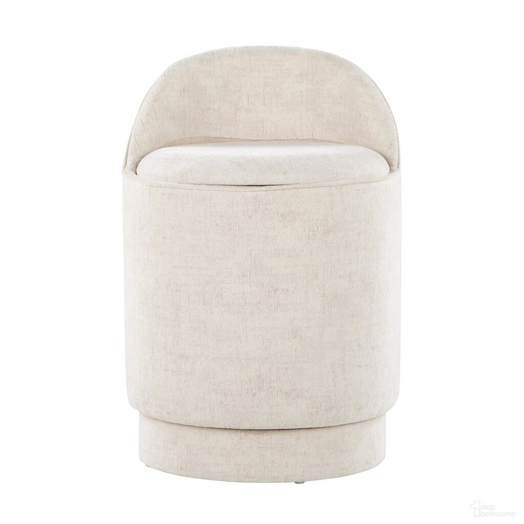 Marla 18 Inch Upholstered Vanity Stool In Cream