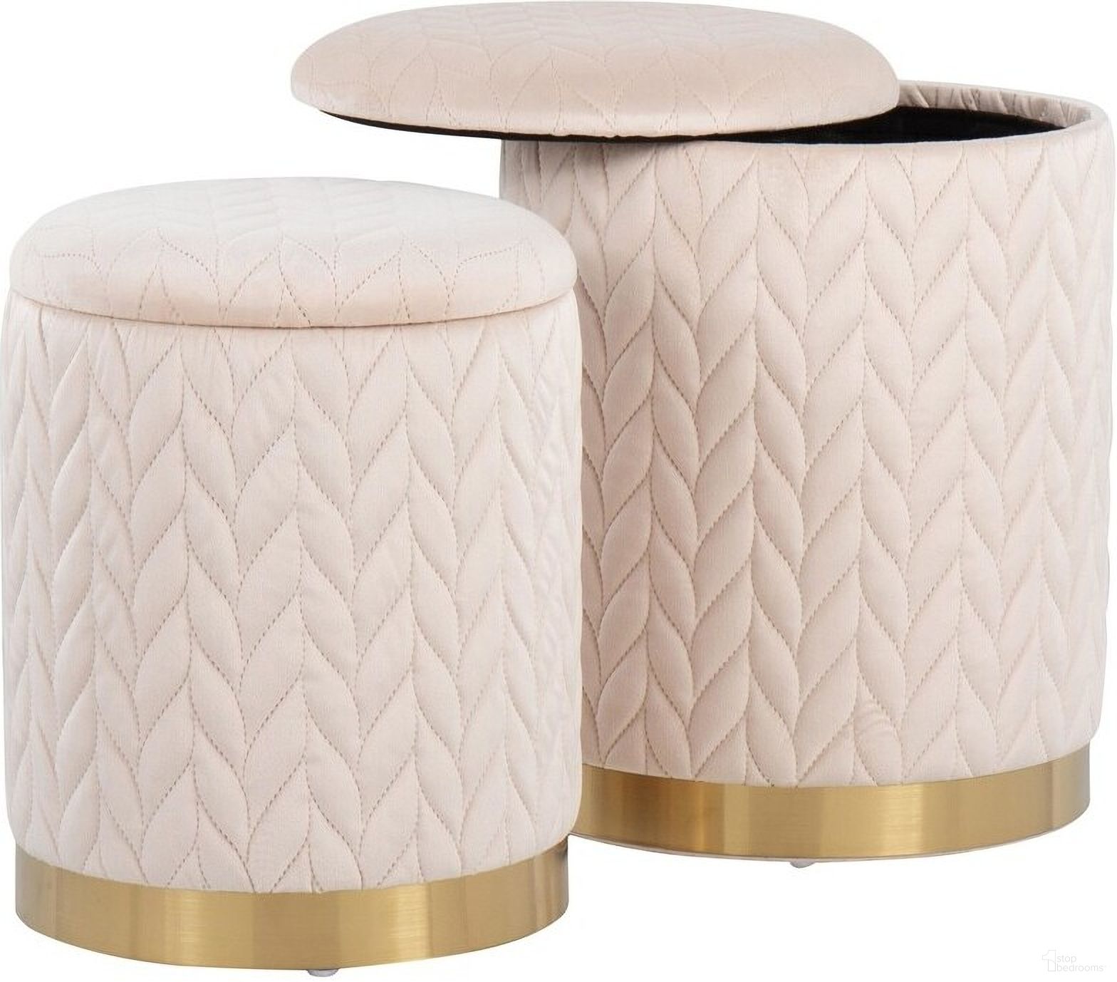 The appearance of Marla Quilted Ottoman Set In Cream designed by Lumisource in the modern / contemporary interior design. This cream piece of furniture was selected by 1StopBedrooms from Marla Collection to add a touch of cosiness and style into your home. Sku: OT2-MARLA QLT AUVCR. Material: Metal.