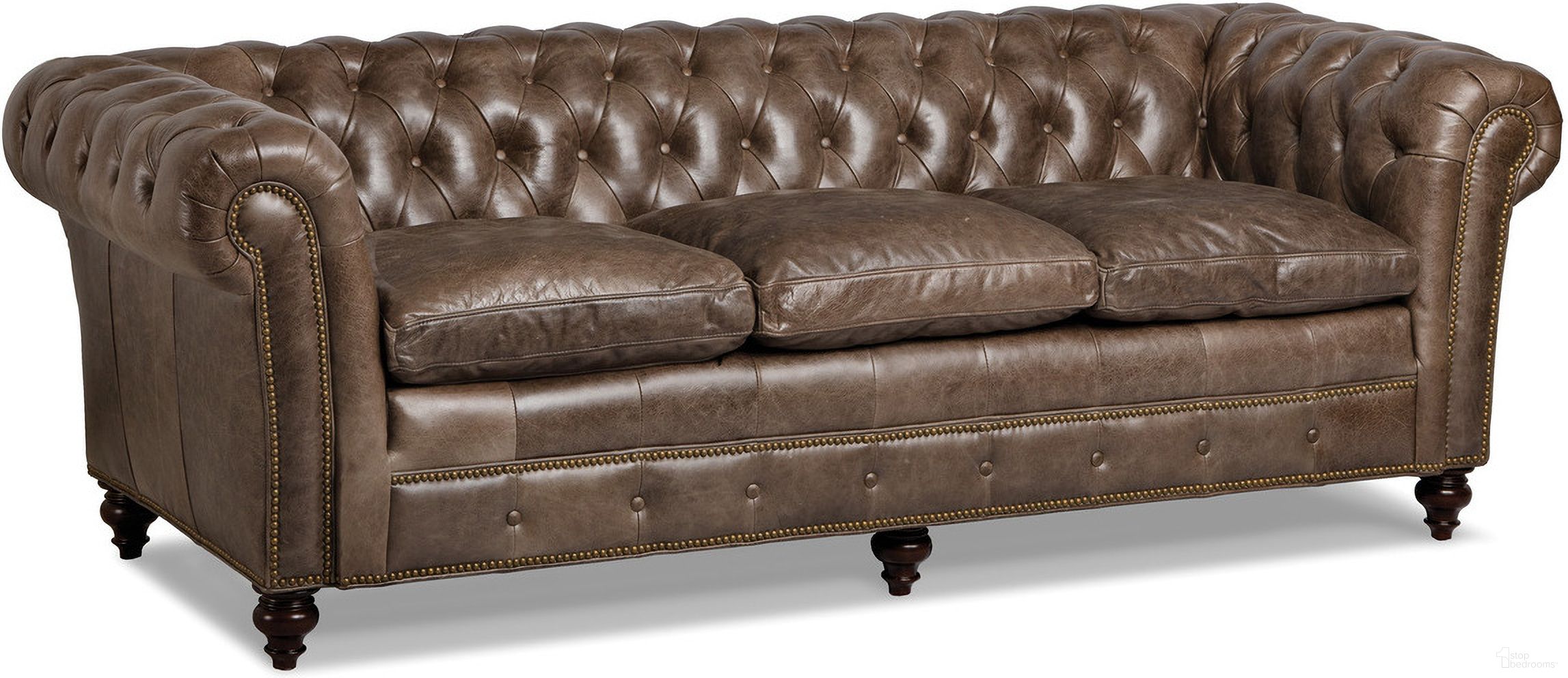 The appearance of Marley Tufted Sofa In Loden designed by Maitland-Smith in the modern / contemporary interior design. This loden piece of furniture  was selected by 1StopBedrooms from Maitland Smith Uph Collection to add a touch of cosiness and style into your home. Sku: RA3097-BEN-LOD. Material: Leather.