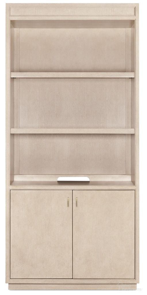 The appearance of Marlowe Bookcase In Limestone designed by Hooker in the transitional interior design. This limestone piece of furniture was selected by 1StopBedrooms from Marlowe Collection to add a touch of cosiness and style into your home. Sku: 6420-10445-80. Material: Solid Oak.