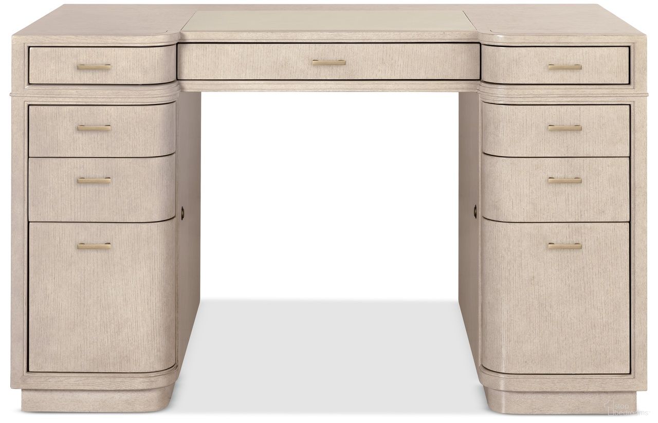 Marlowe Knee-Hole Desk In Limestone