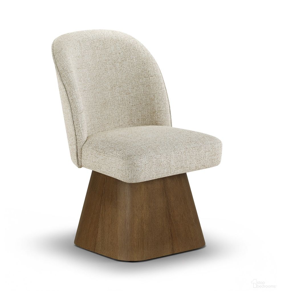 The appearance of Marlowe Linen Textured Fabric Upholstered Swivel Dining Side Chair In Beige designed by Meridian in the modern / contemporary interior design. This beige piece of furniture  was selected by 1StopBedrooms from Marlowe Collection to add a touch of cosiness and style into your home. Sku: 88031Beige-SC. Material: Linen. Chair Type: Side Chair.