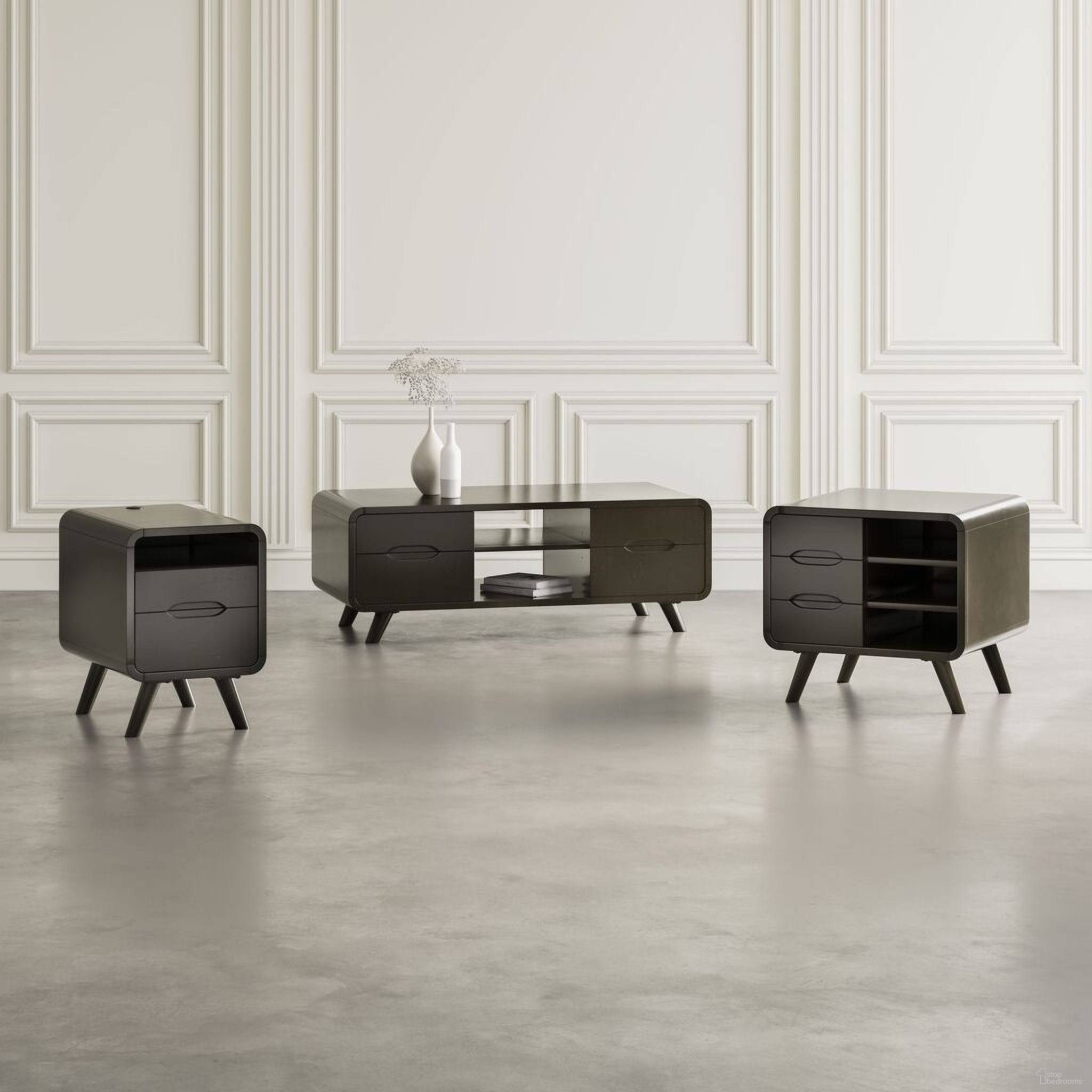 Marlowe Occasional Table Set In Dark Brown