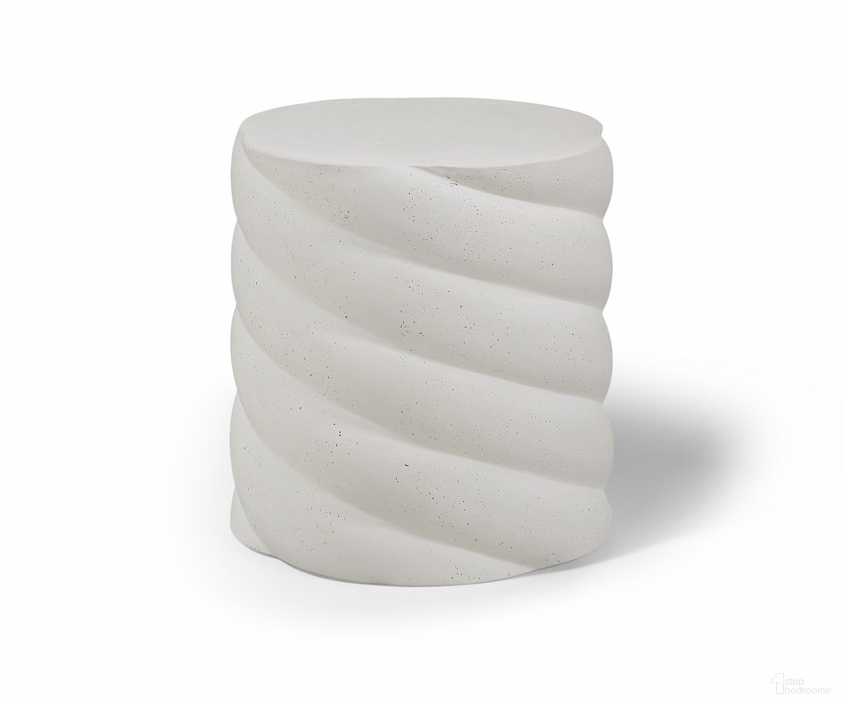 Marmet Concrete Indoor and Outdoor End Table In Cream